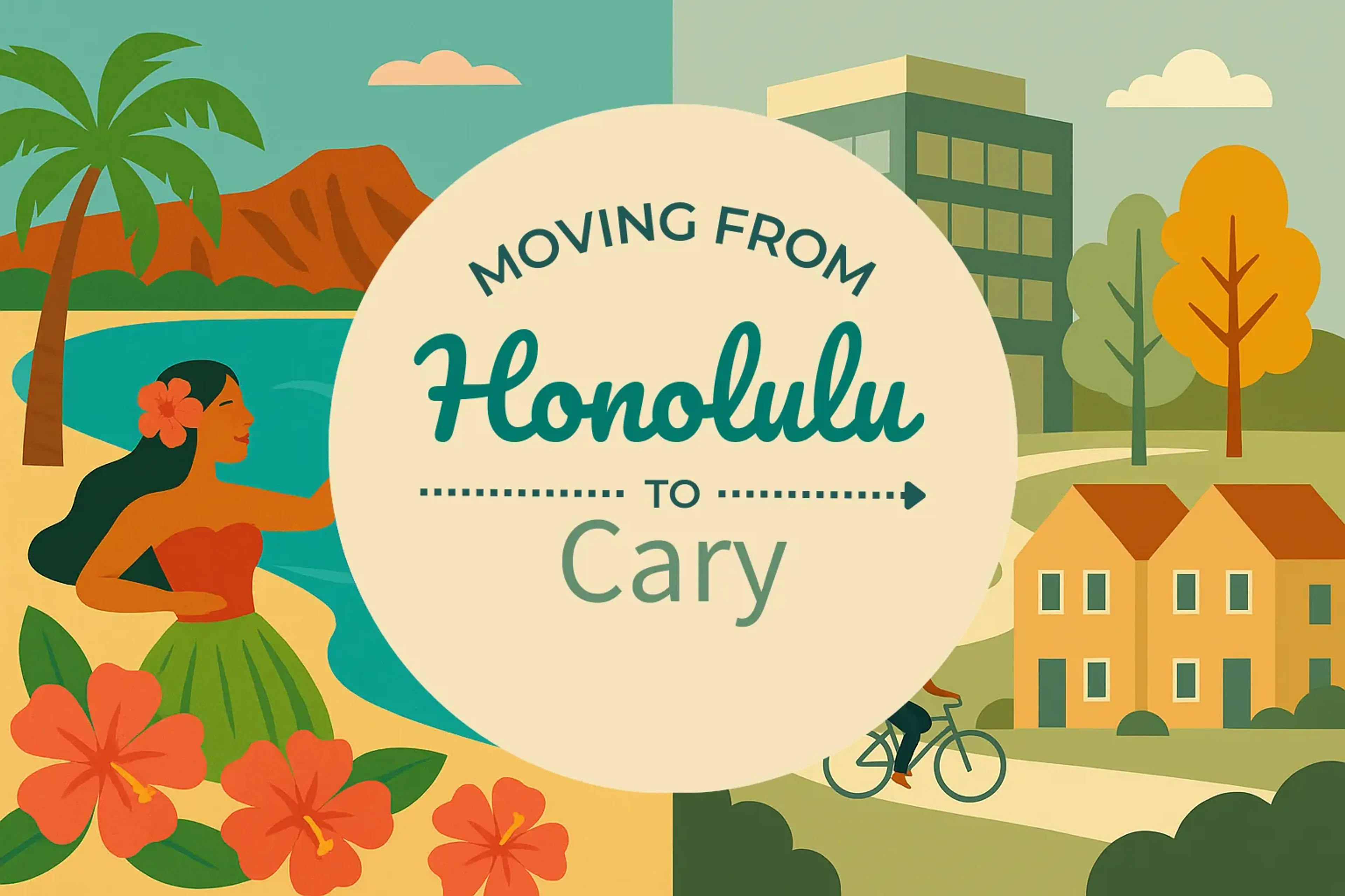 Side-by-side comparison of Honolulu to Cary moving companies