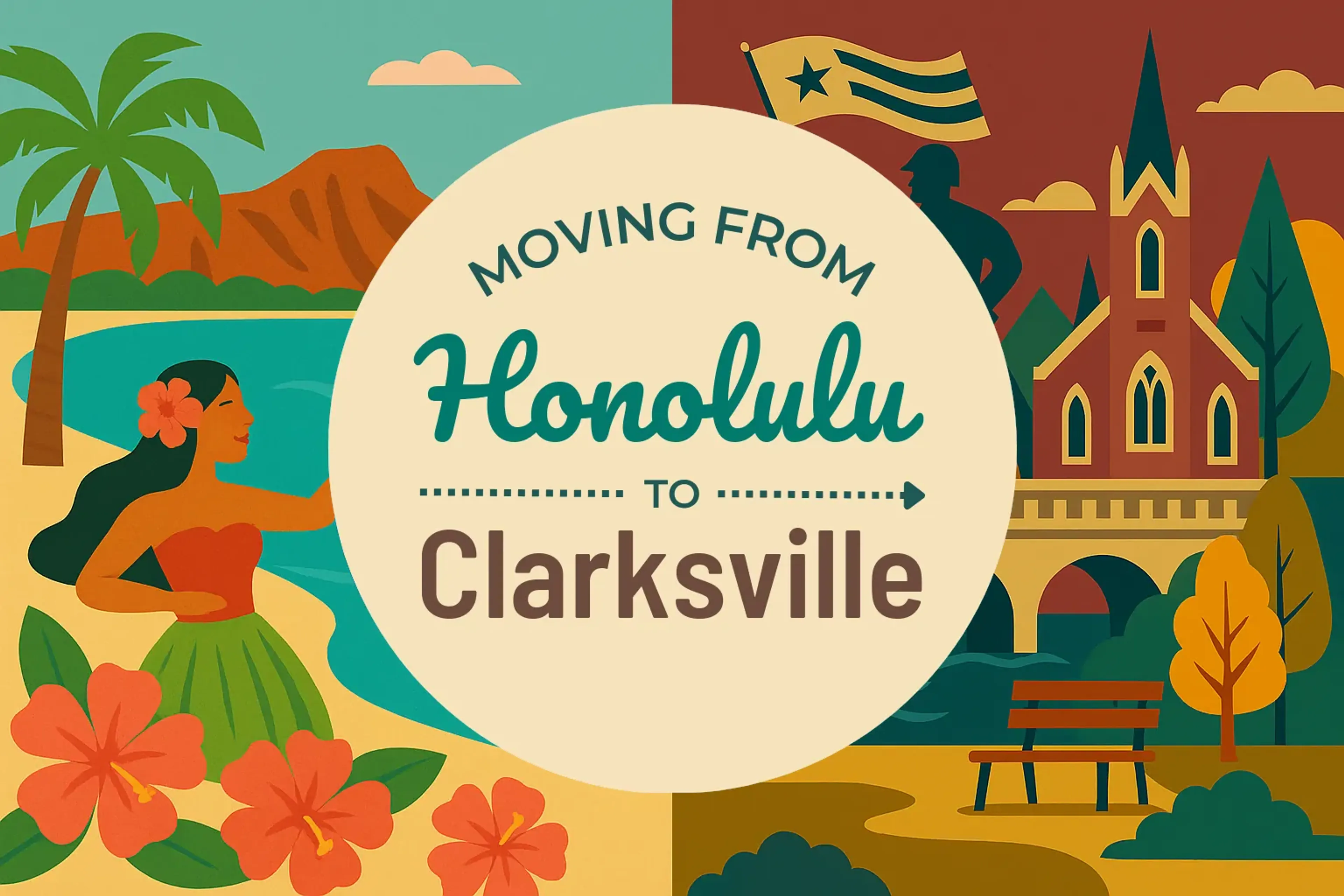 Side-by-side comparison of Honolulu to Clarksville moving companies