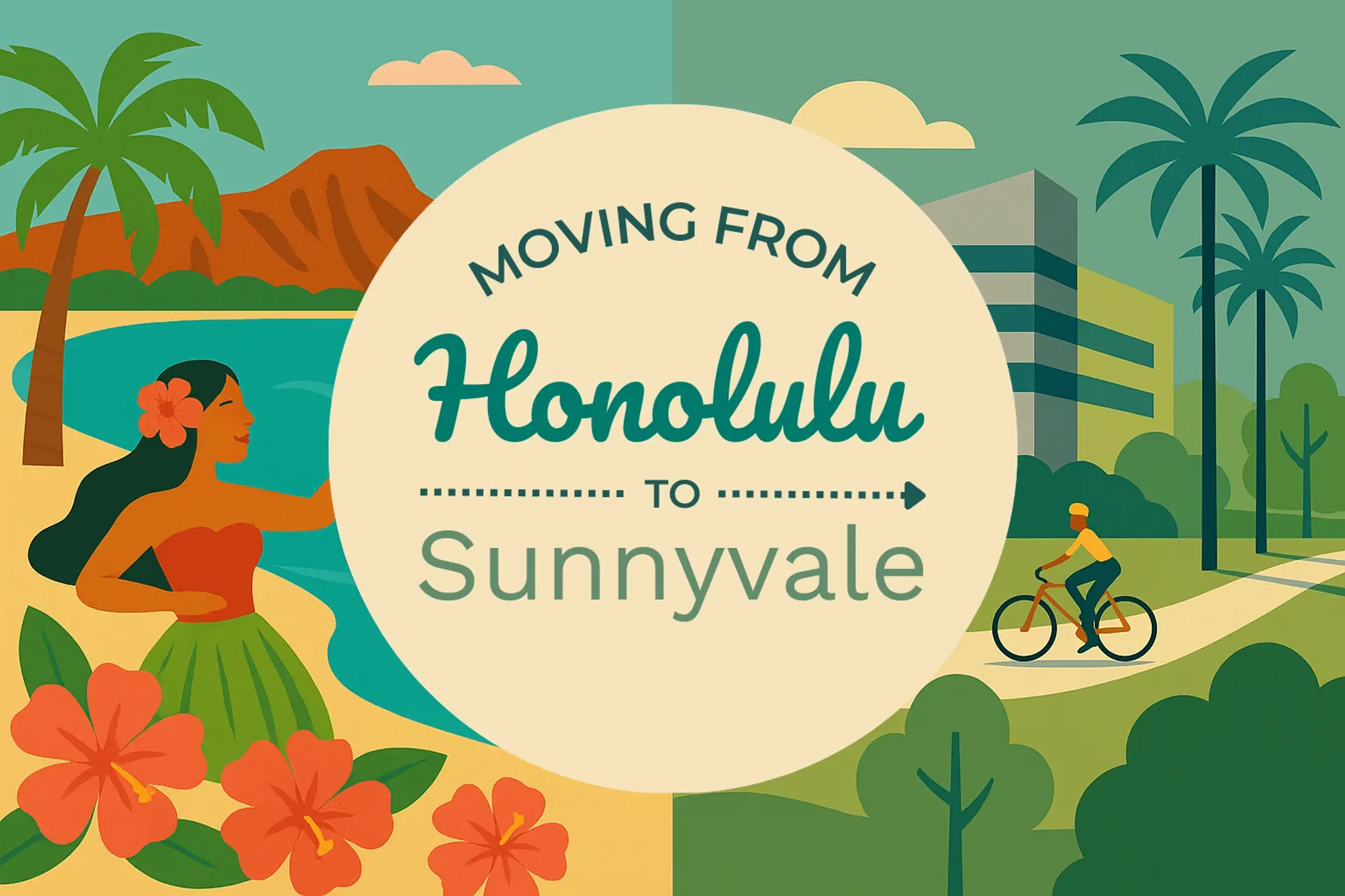 Side-by-side comparison of Honolulu to Sunnyvale moving companies