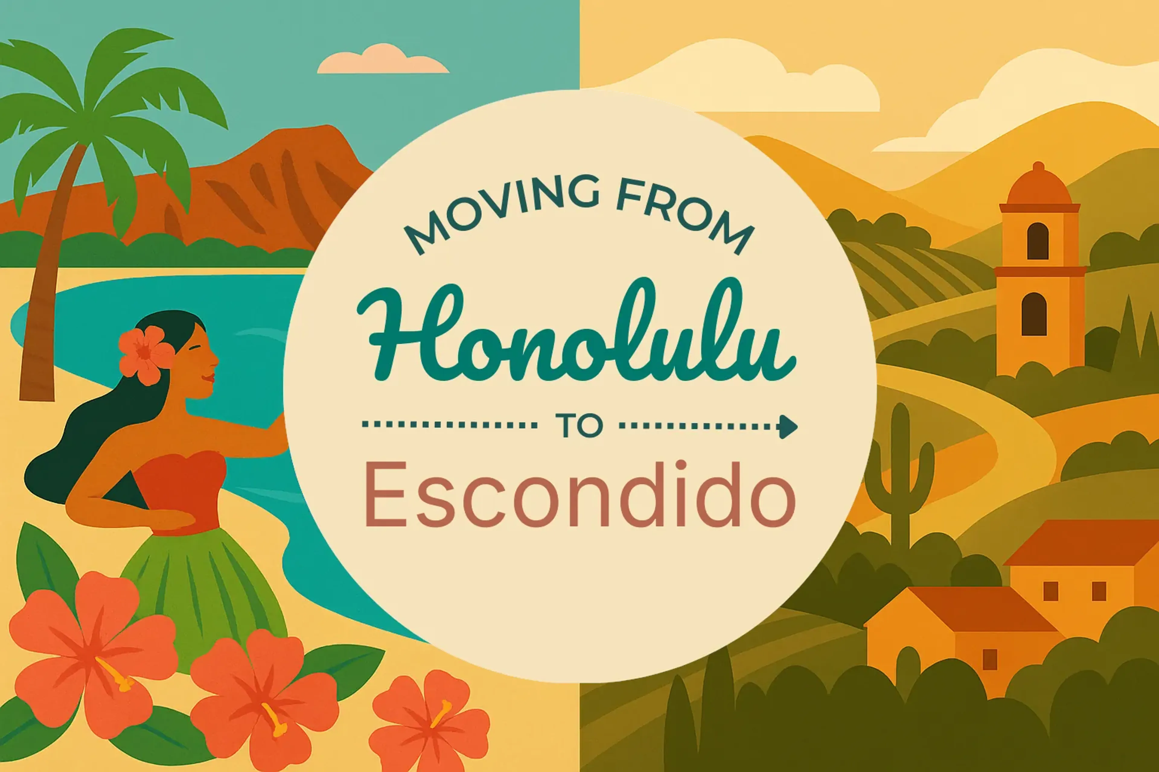 Side-by-side comparison of Honolulu to Escondido moving companies