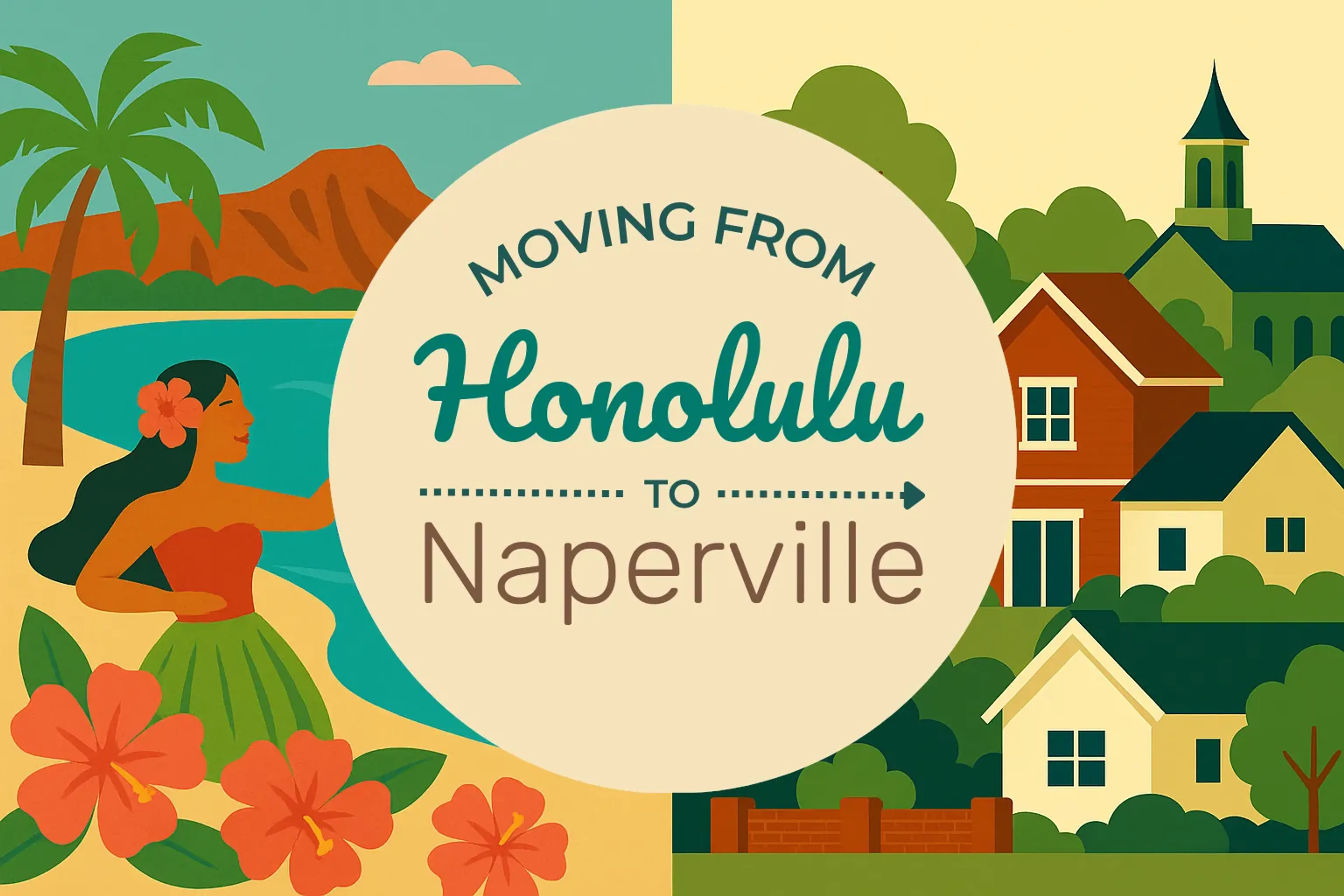 Side-by-side comparison of Honolulu to Naperville moving companies