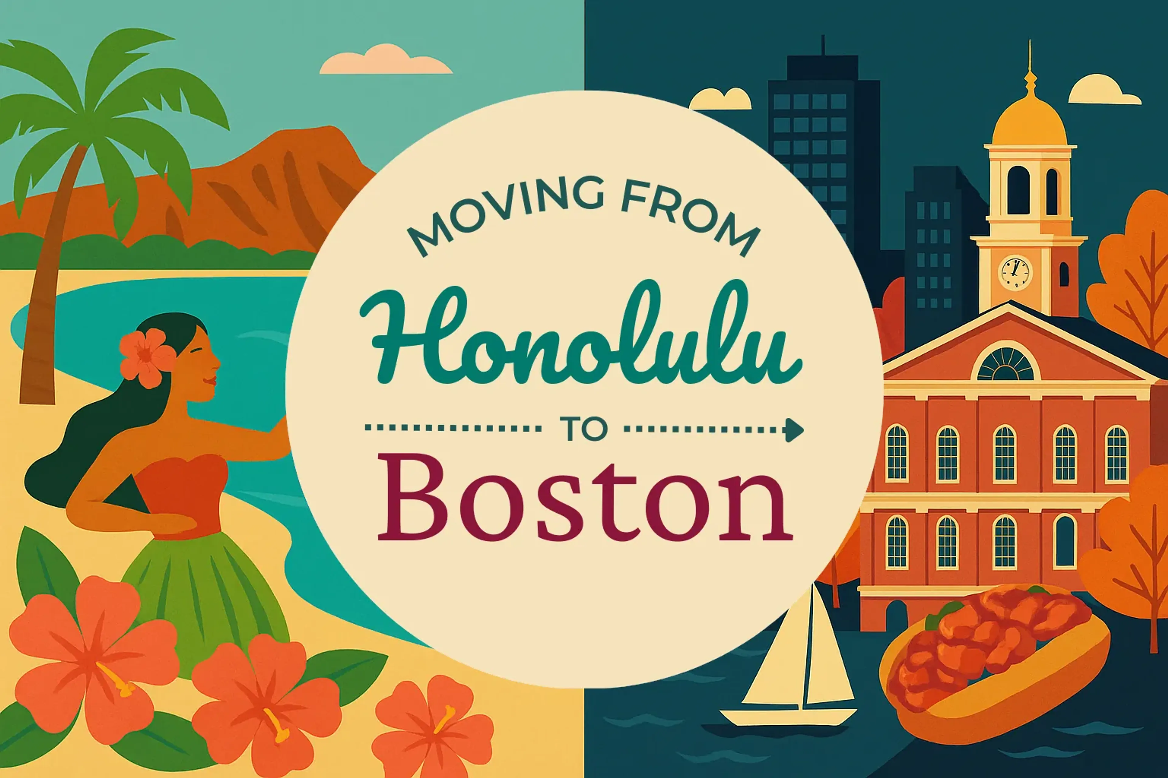 Side-by-side comparison of Honolulu to Boston moving companies