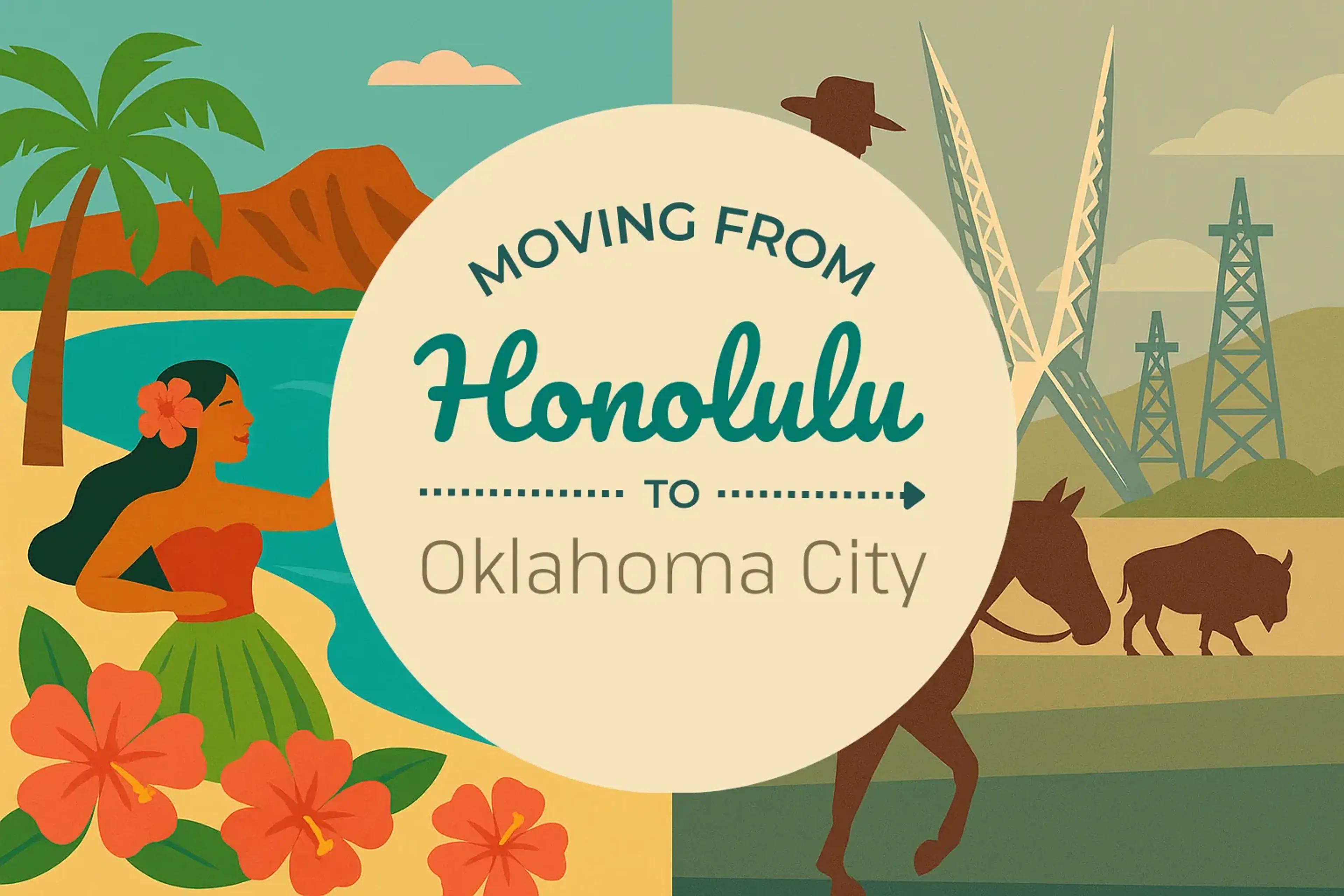 Side-by-side comparison of Honolulu to Oklahoma City moving companies