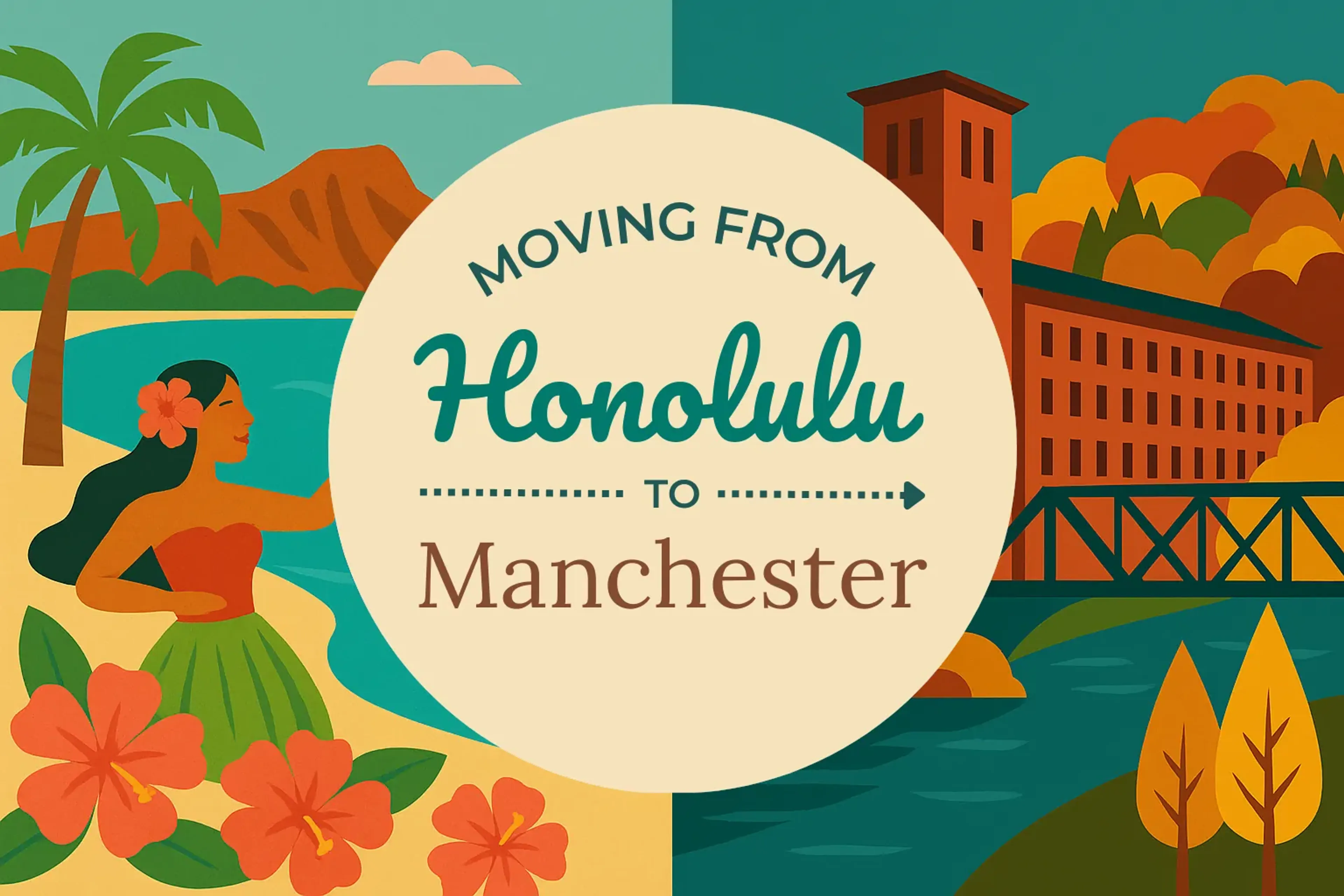 Side-by-side comparison of Honolulu to Manchester moving companies