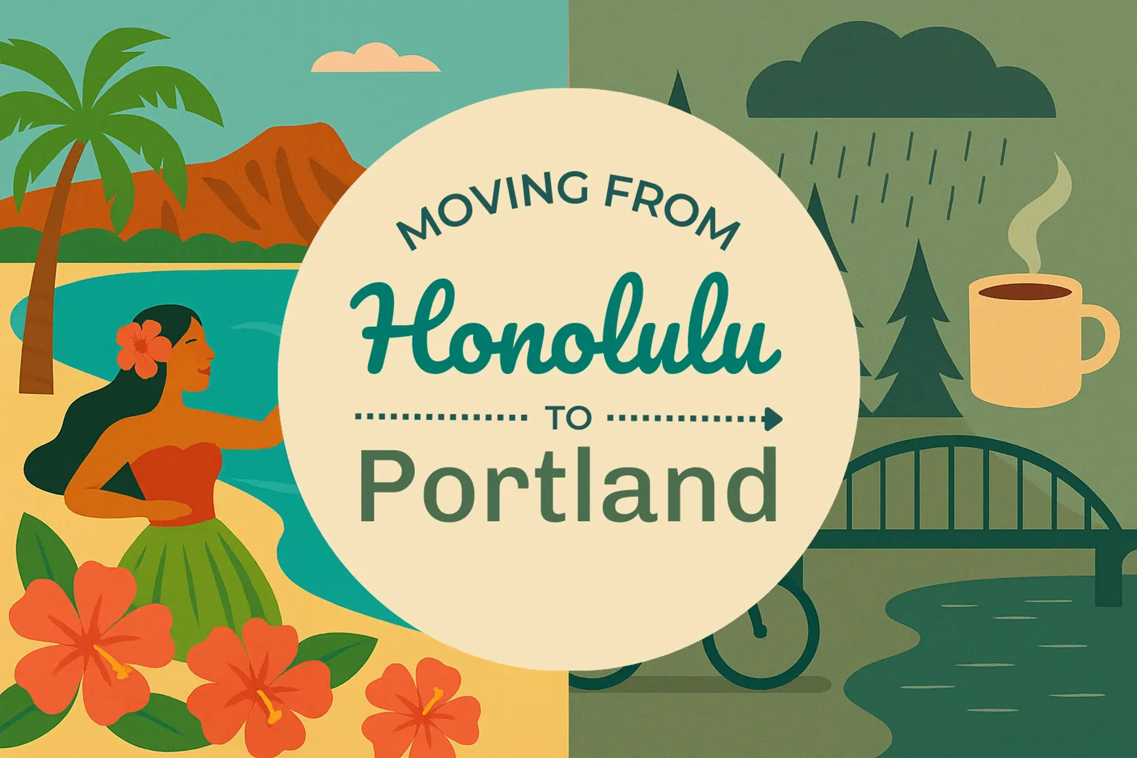 Side-by-side comparison of Honolulu to Portland moving companies