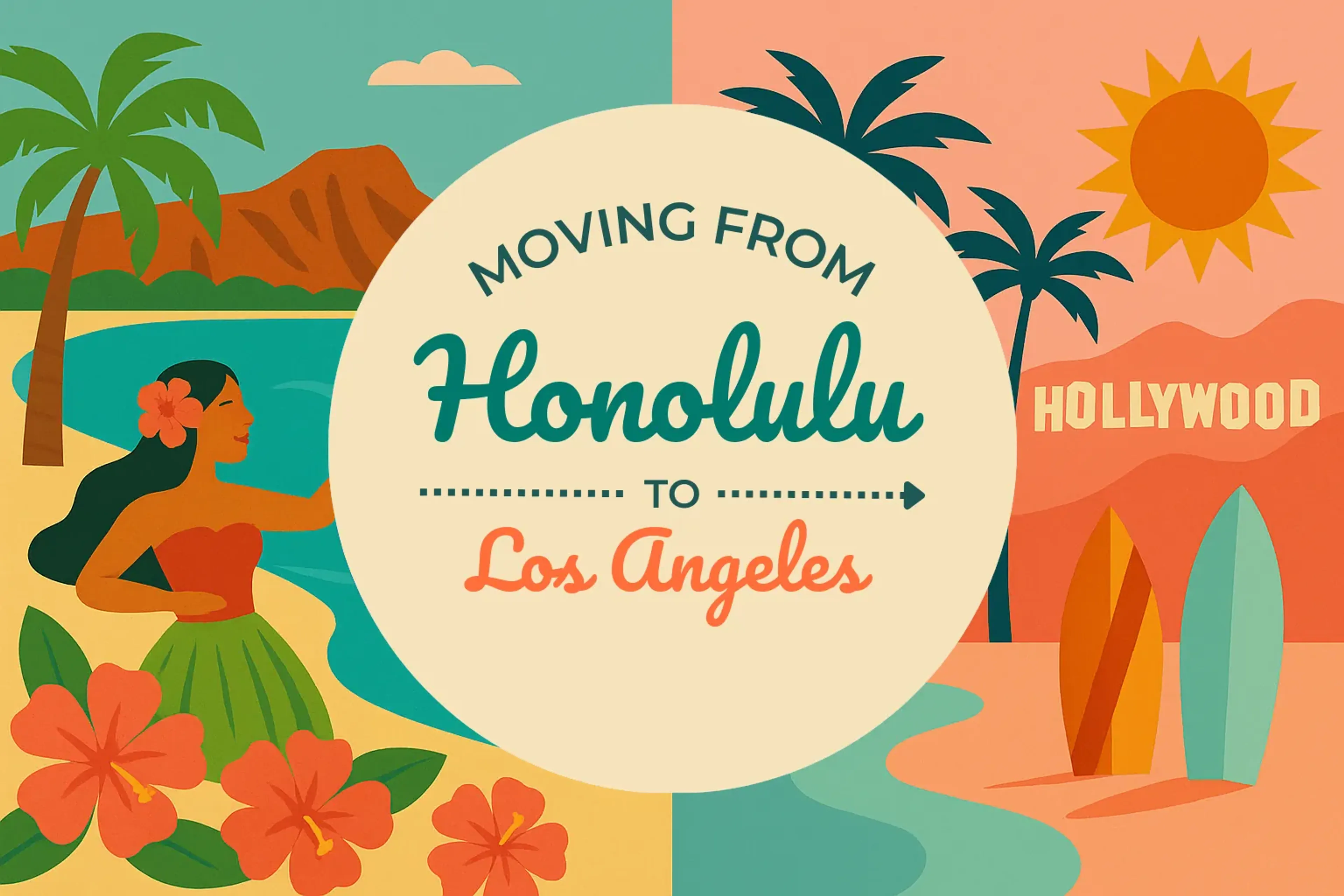 Side-by-side comparison of Honolulu to Los Angeles moving companies