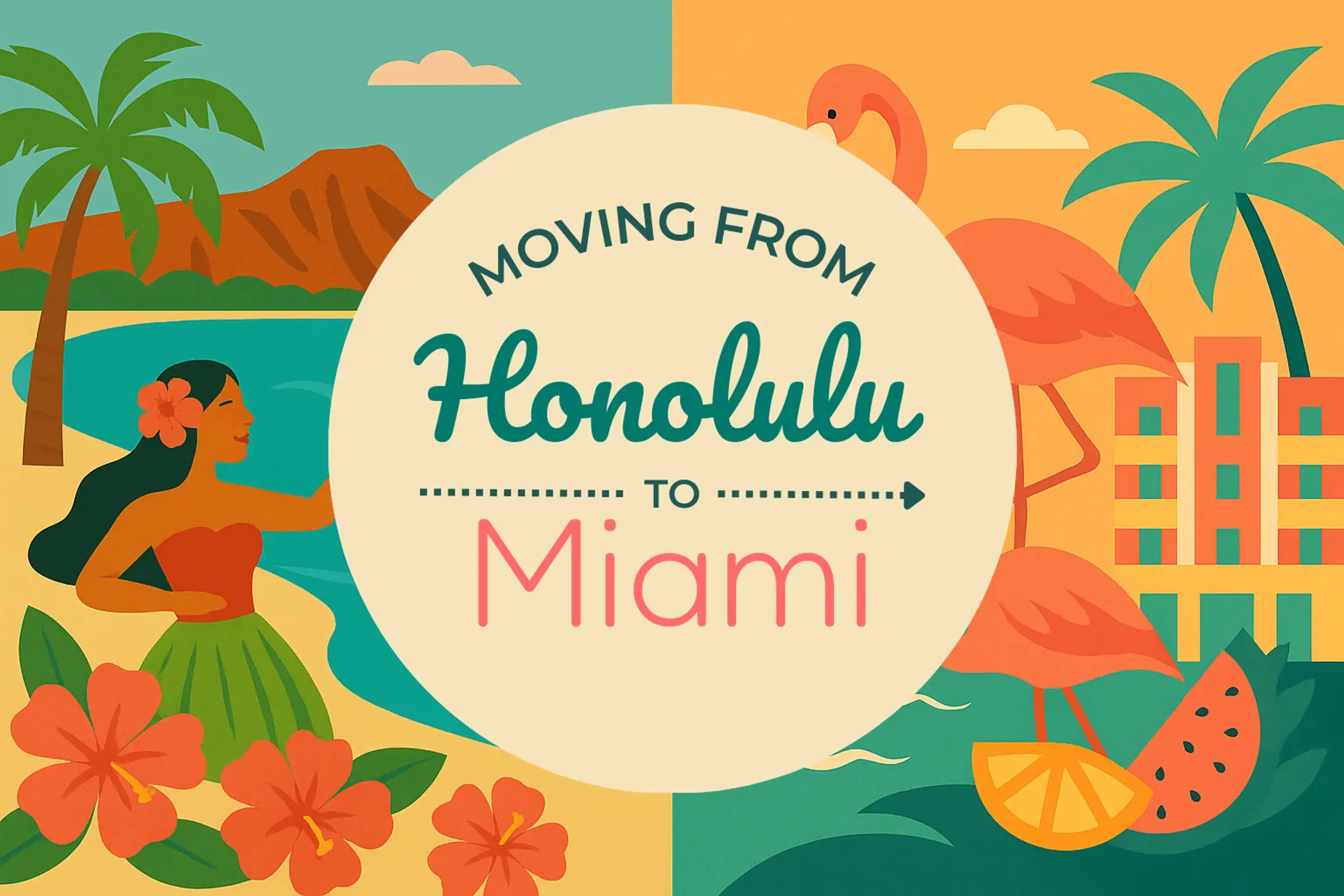 Side-by-side comparison of Honolulu to Miami moving companies