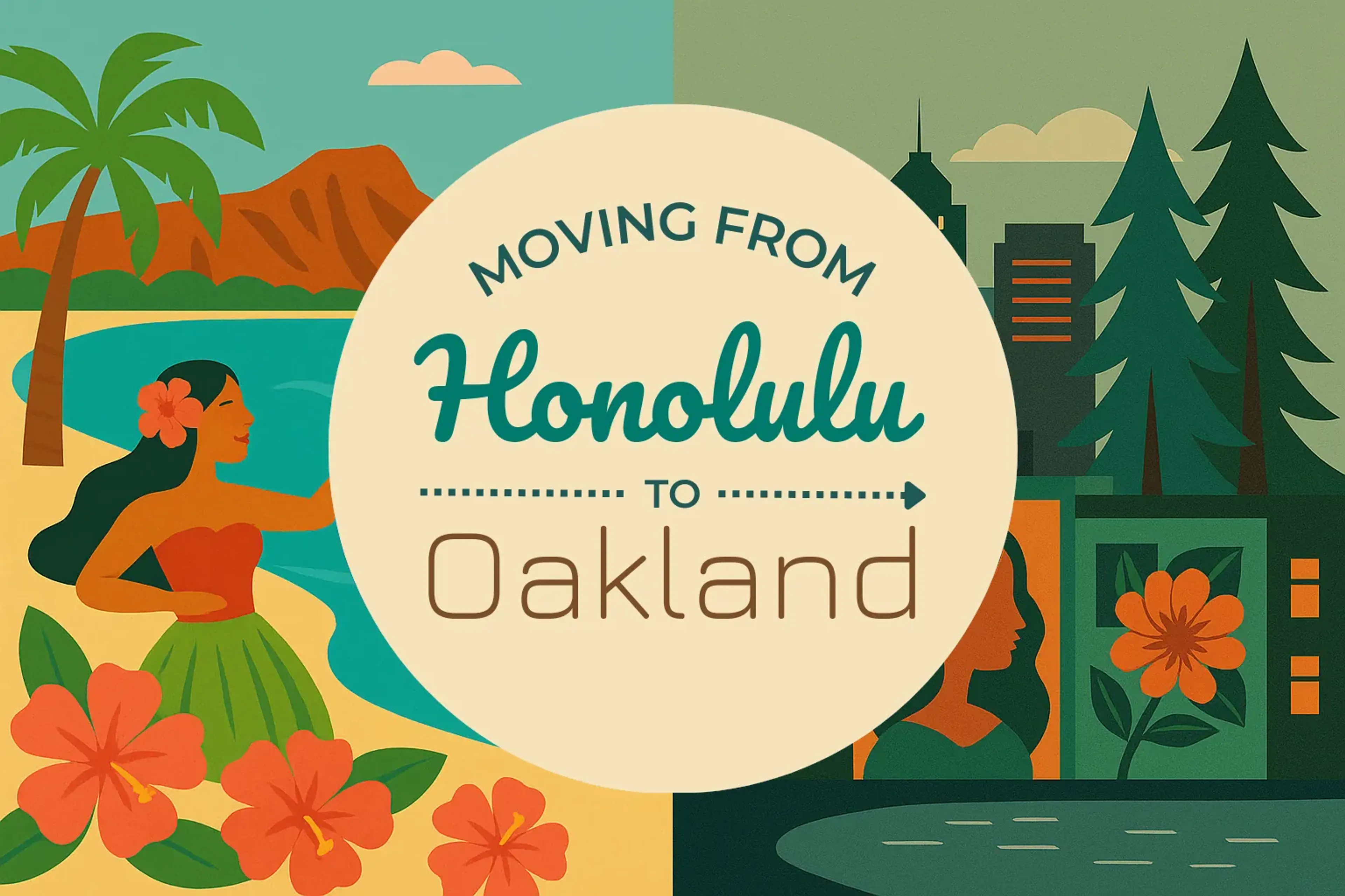 Side-by-side comparison of Honolulu to Oakland moving companies