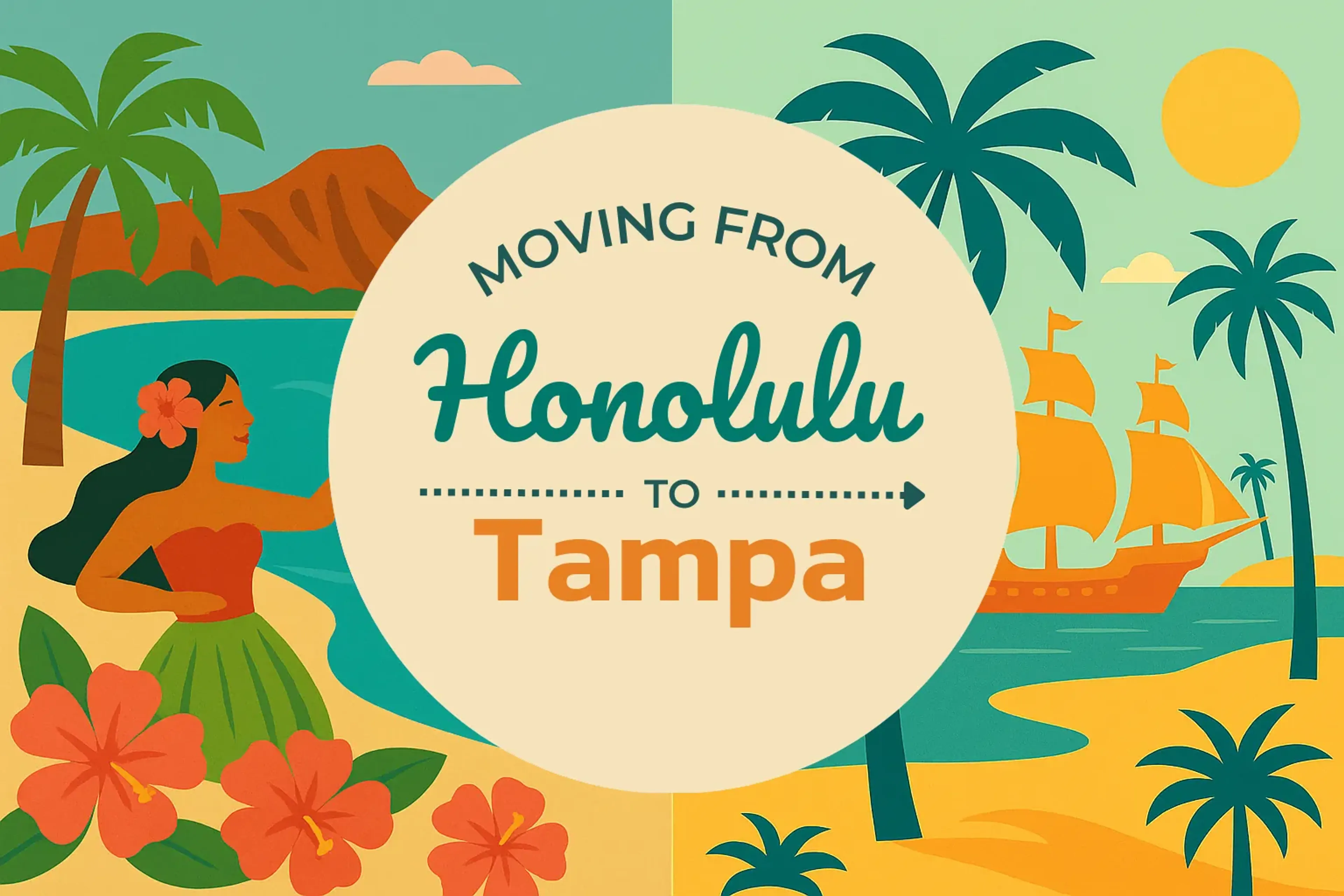 Side-by-side comparison of Honolulu to Tampa moving companies