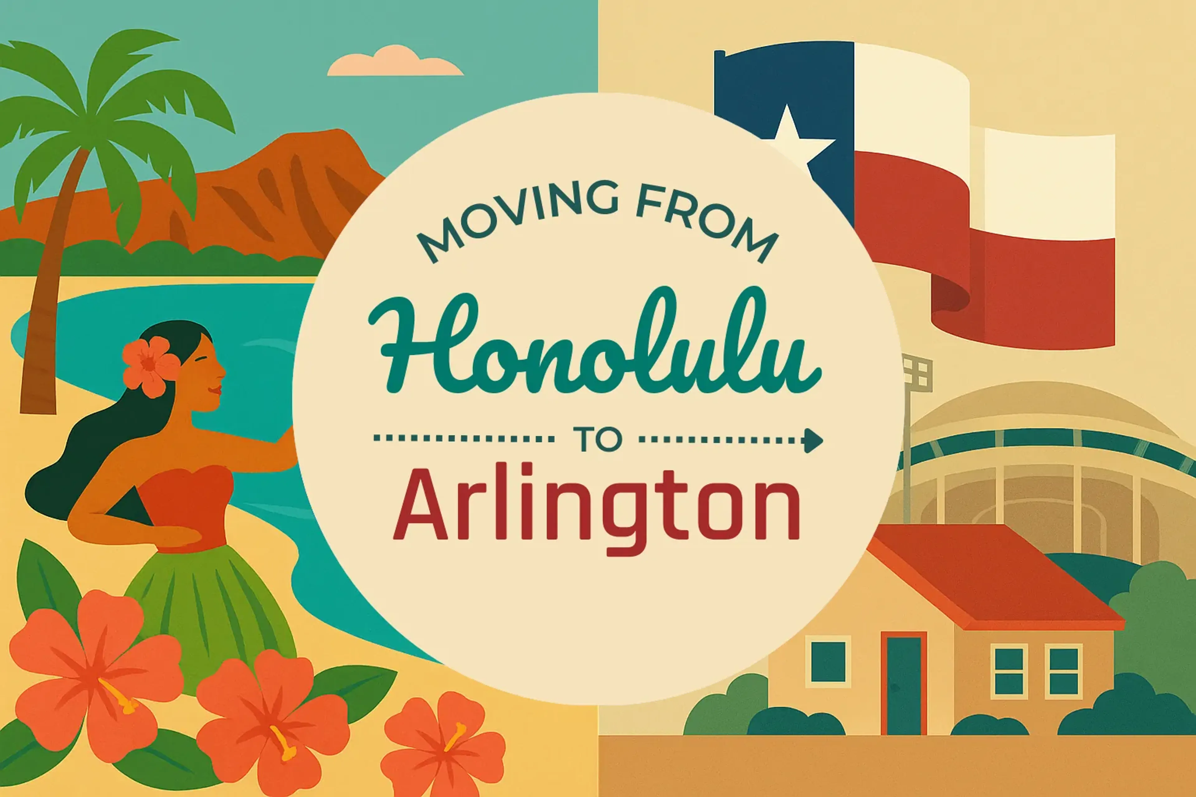 Side-by-side comparison of Honolulu to Arlington moving companies