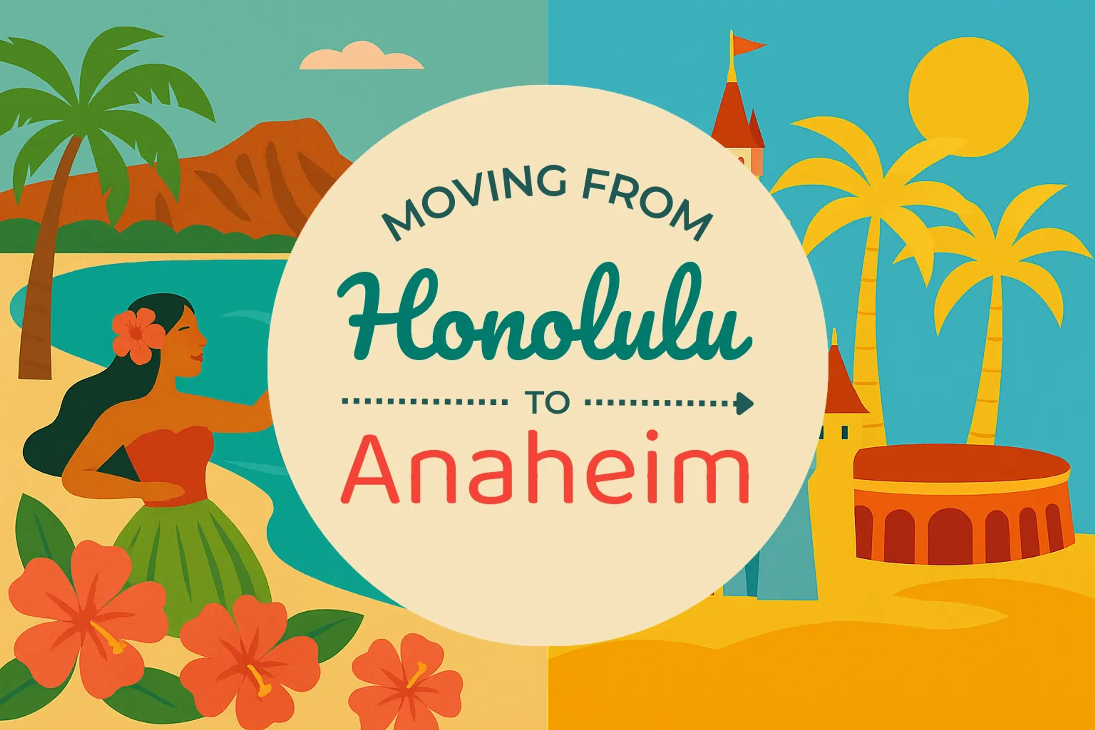 Side-by-side comparison of Honolulu to Anaheim moving companies