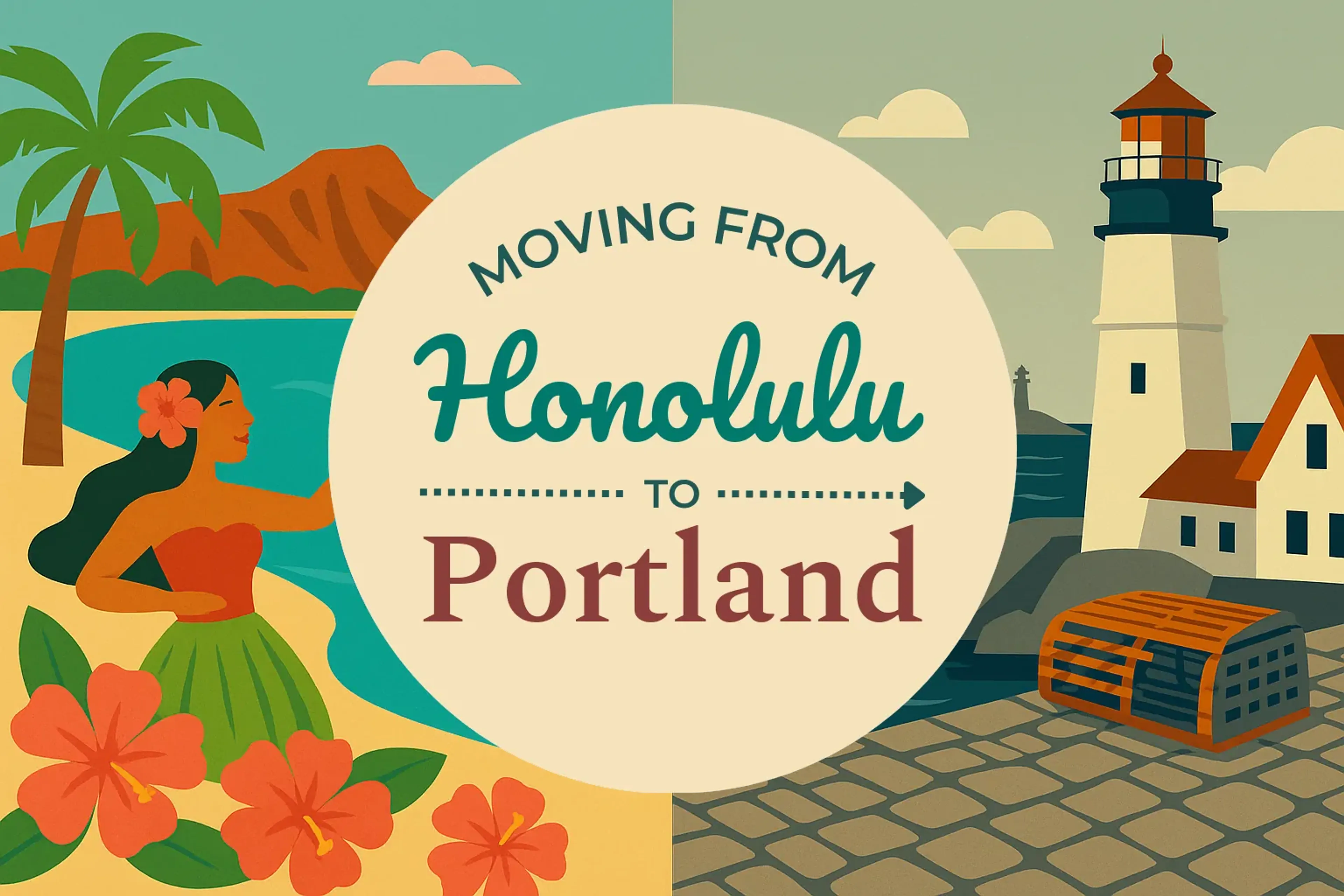 Side-by-side comparison of Honolulu to Portland moving companies