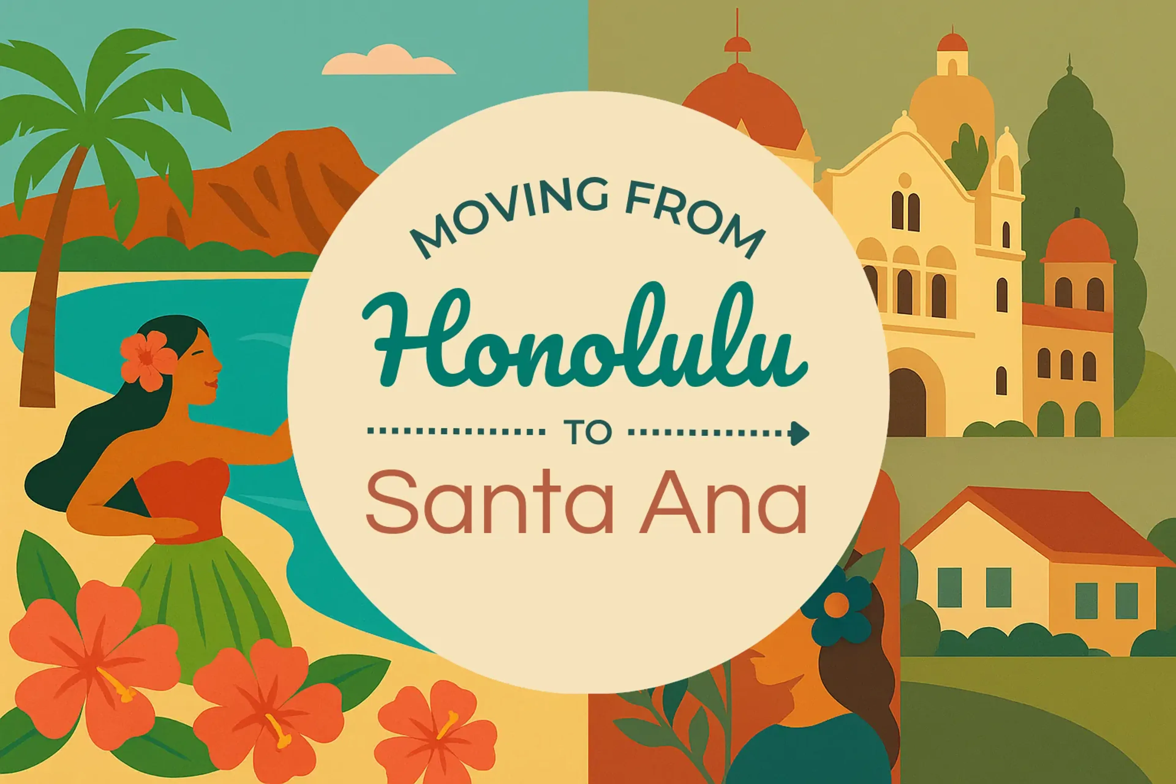 Side-by-side comparison of Honolulu to Santa Ana moving companies