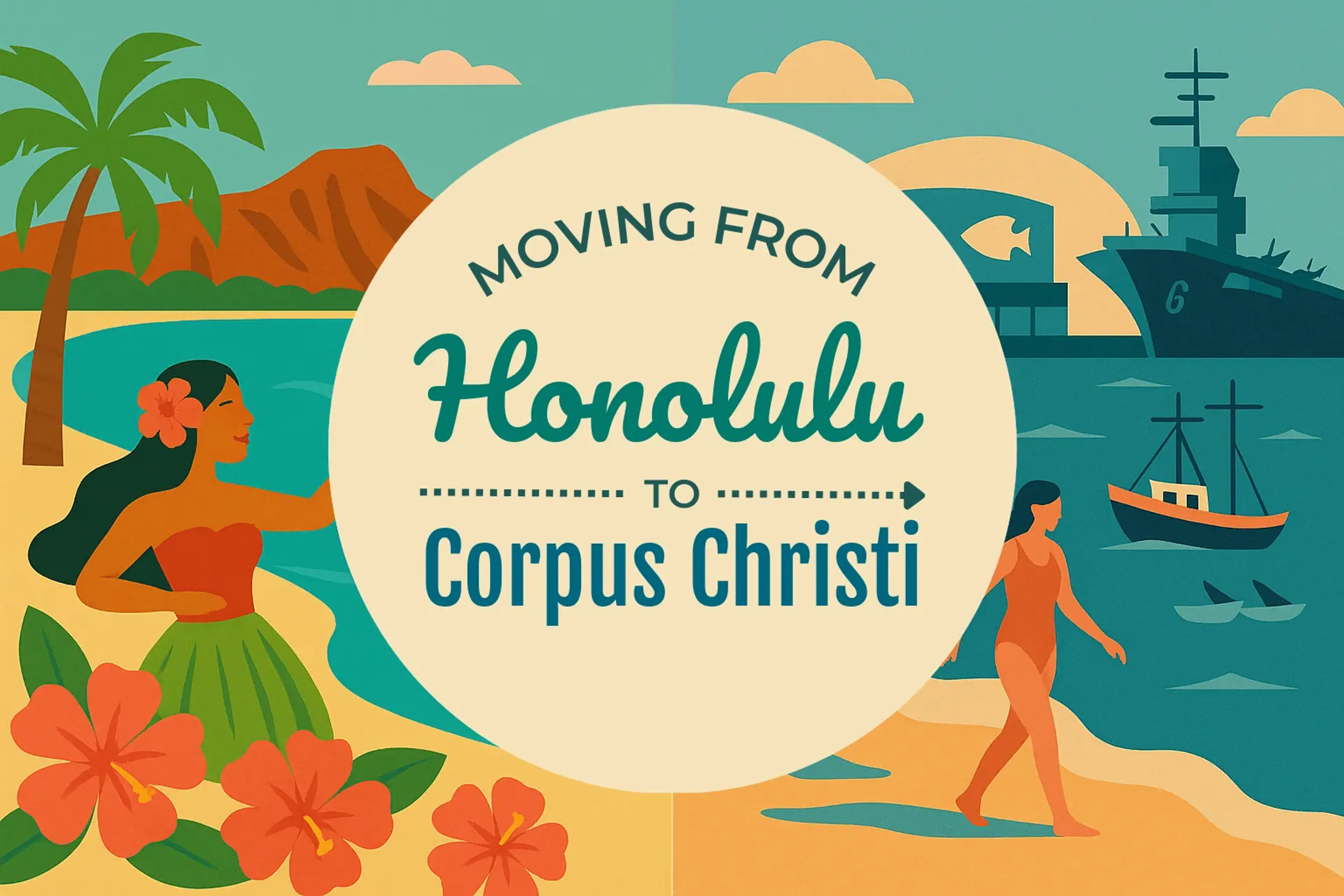 Side-by-side comparison of Honolulu to Corpus Christi moving companies