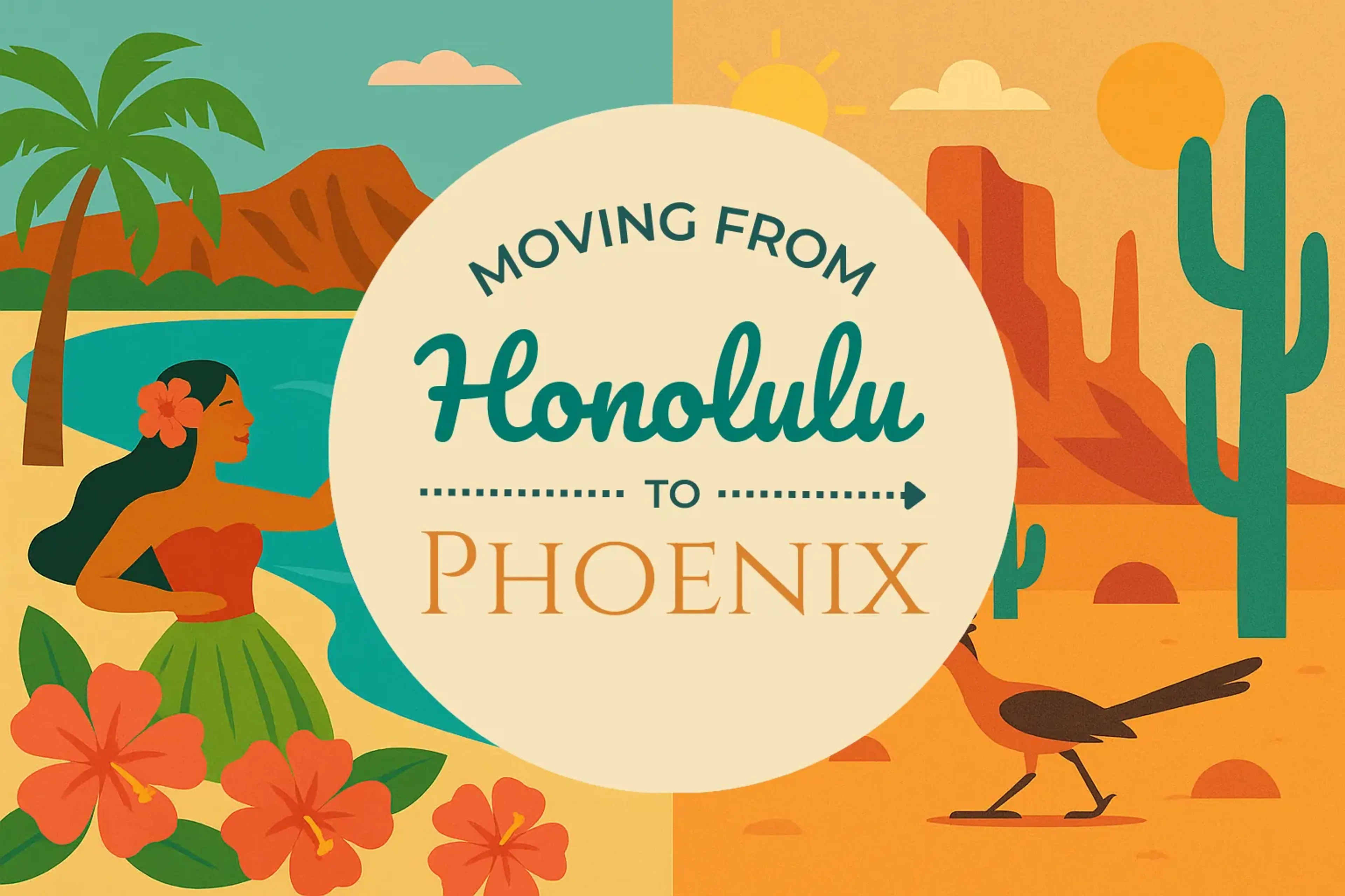 Side-by-side comparison of Honolulu to Phoenix moving companies