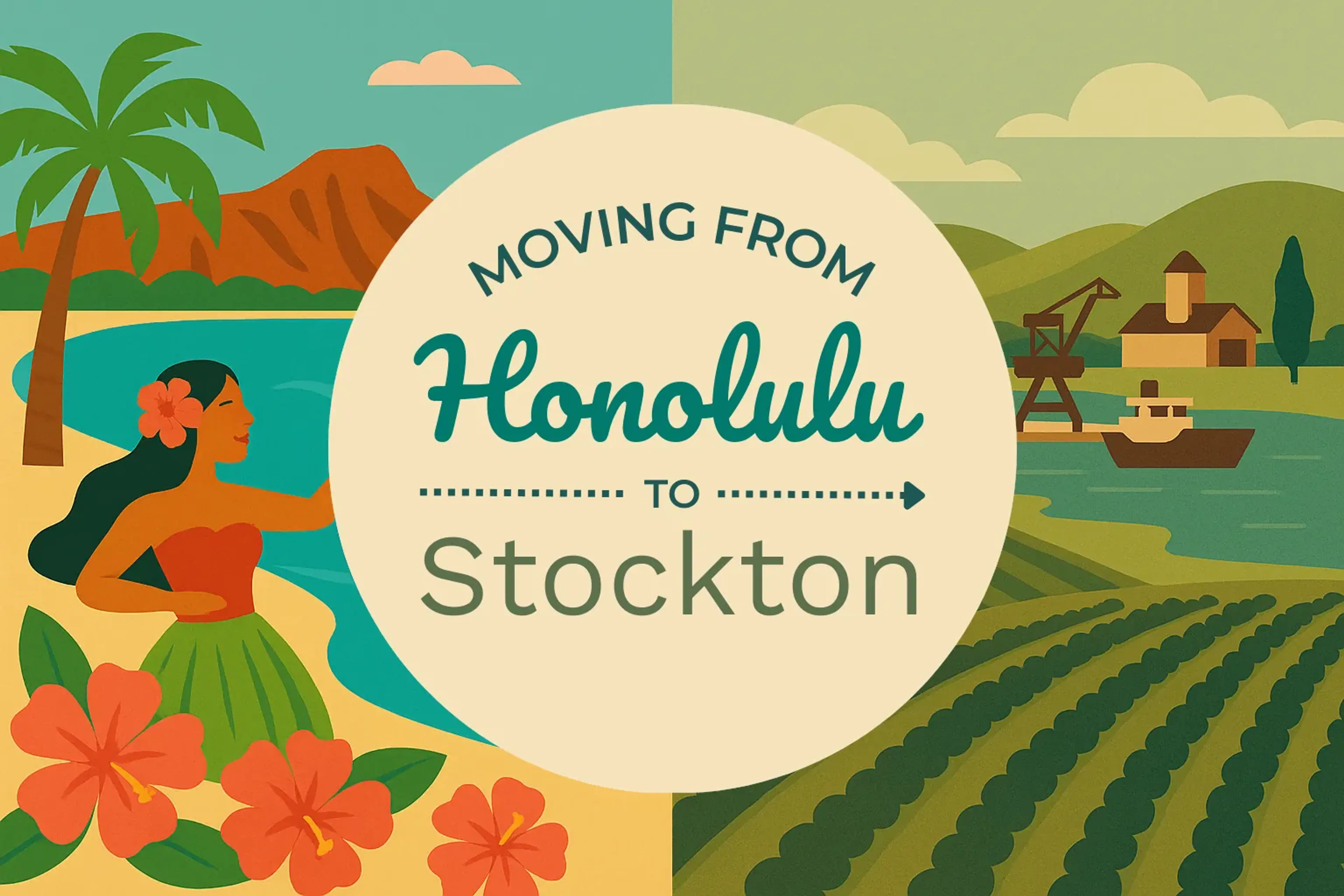 Side-by-side comparison of Honolulu to Stockton moving companies