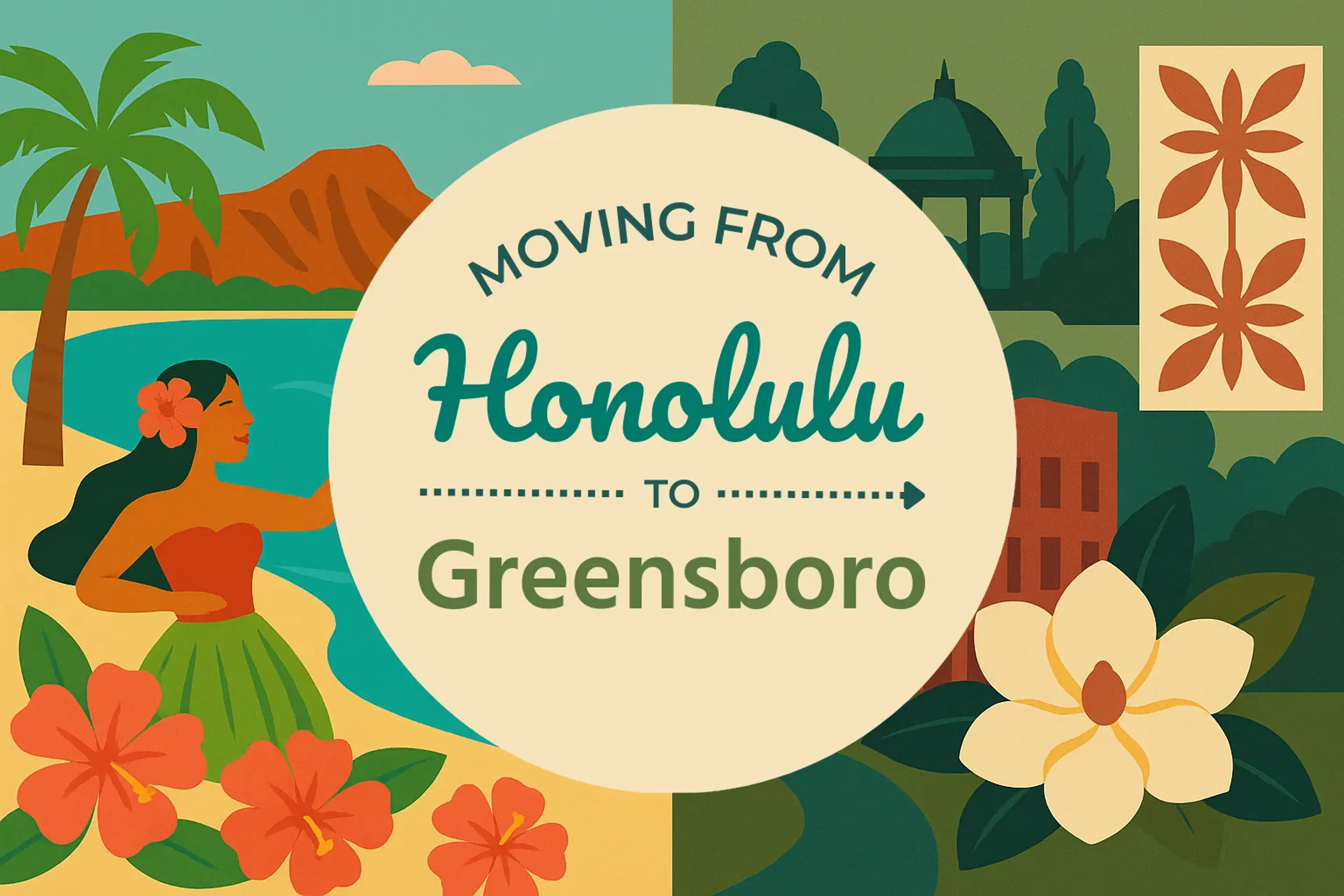 Side-by-side comparison of Honolulu to Greensboro moving companies
