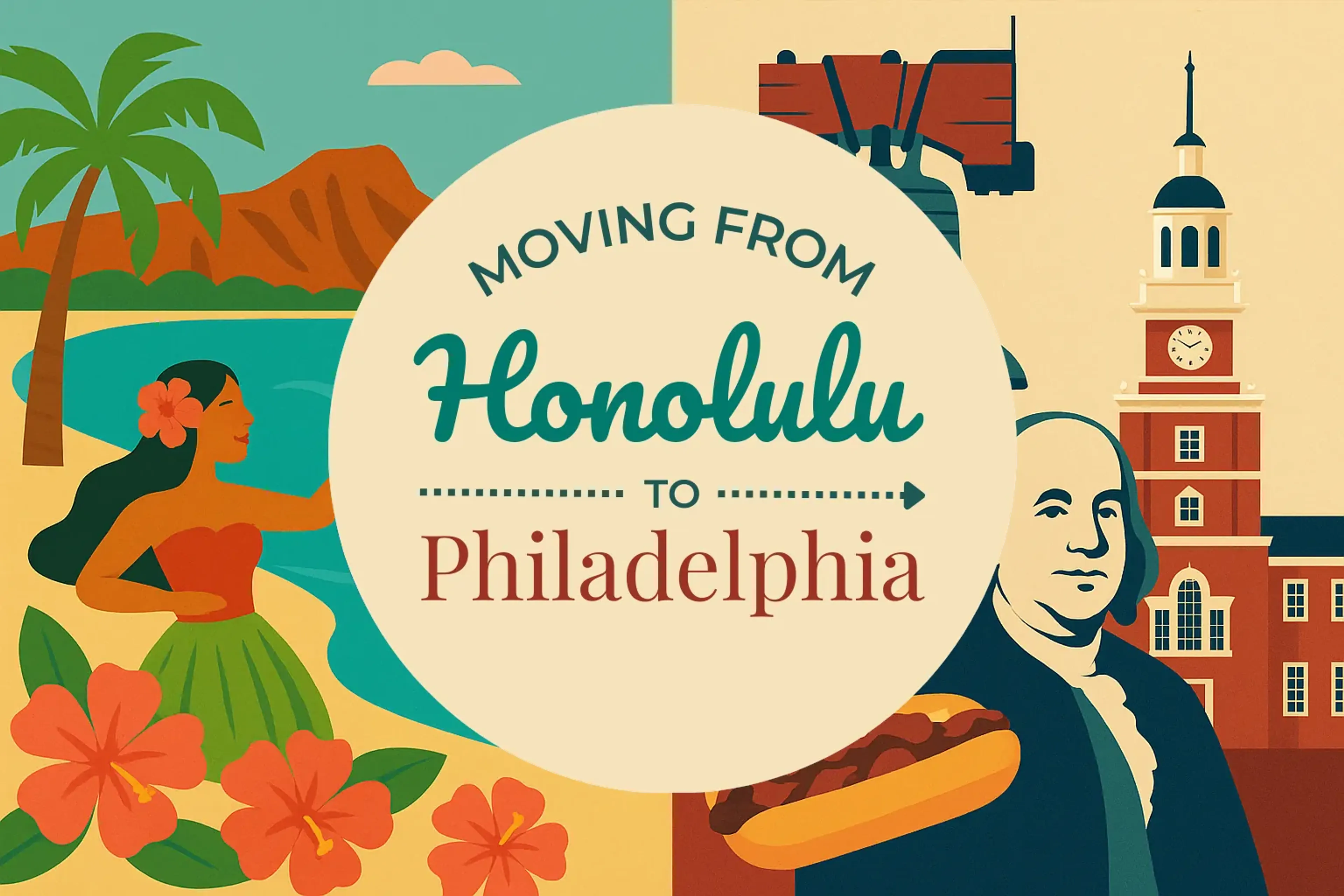 Side-by-side comparison of Honolulu to Philadelphia moving companies