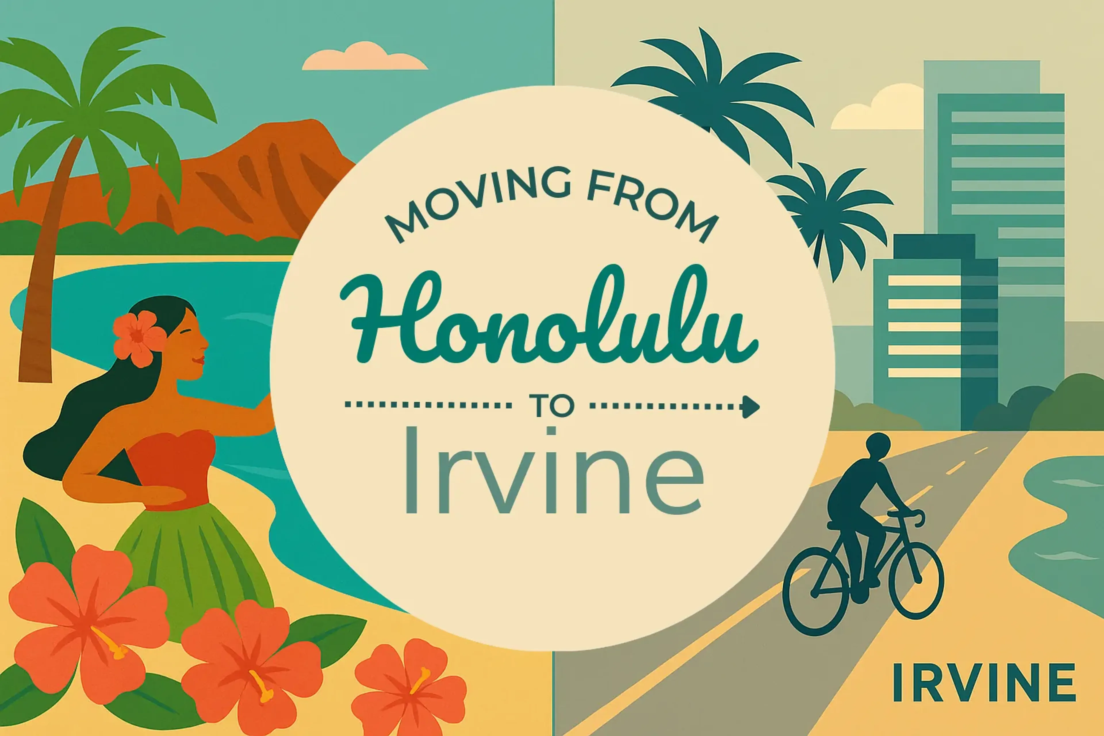 Side-by-side comparison of Honolulu to Irvine moving companies