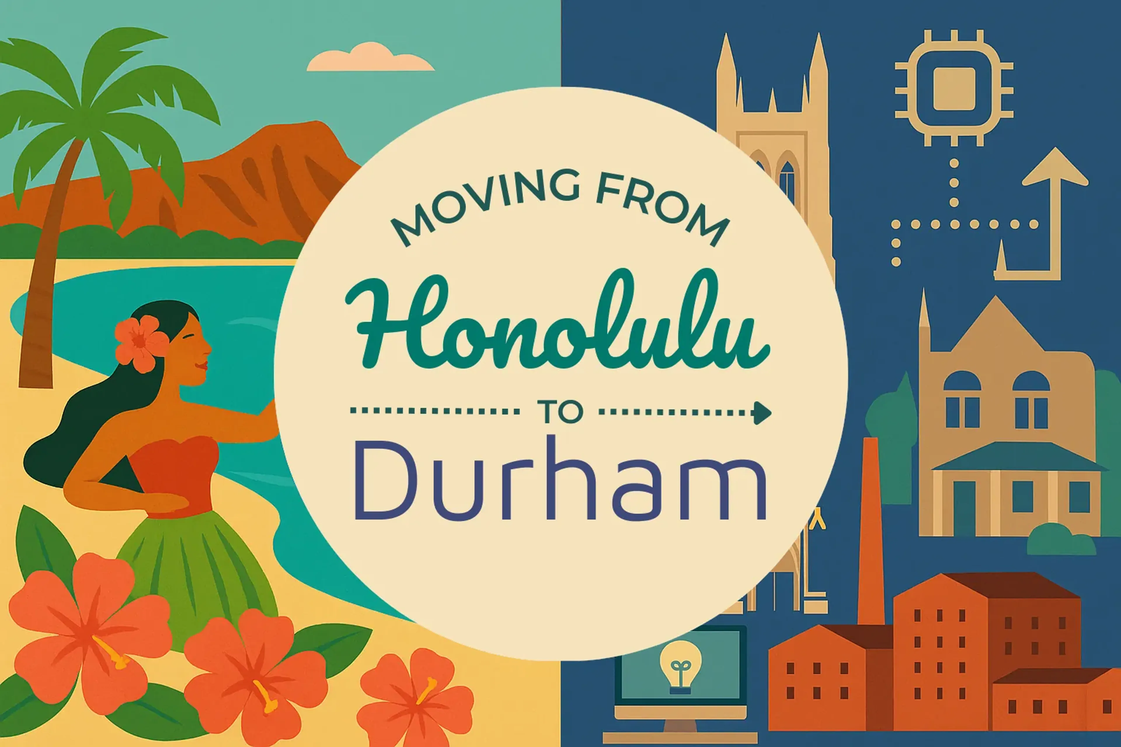 Side-by-side comparison of Honolulu to Durham moving companies