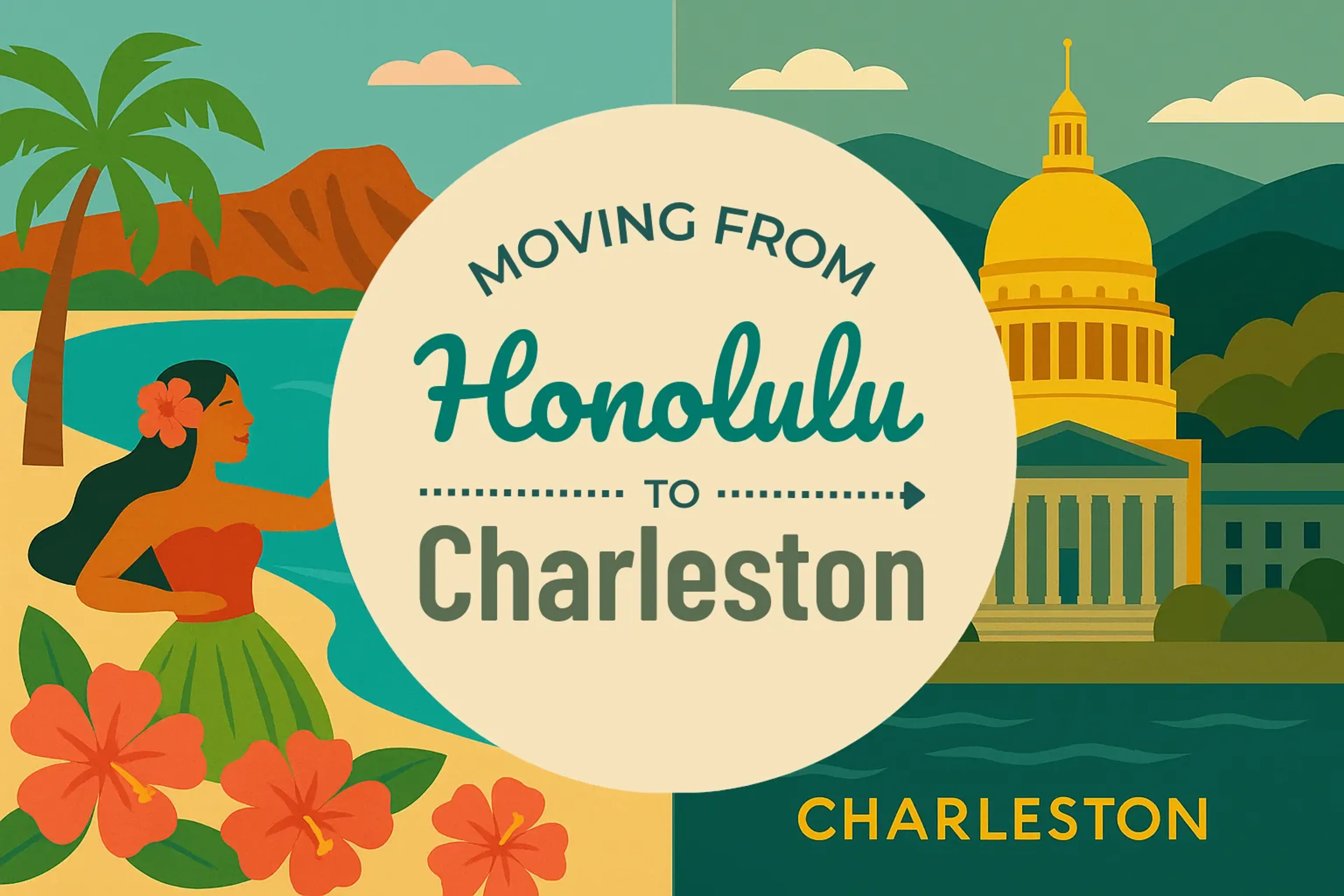Side-by-side comparison of Honolulu to Charleston moving companies