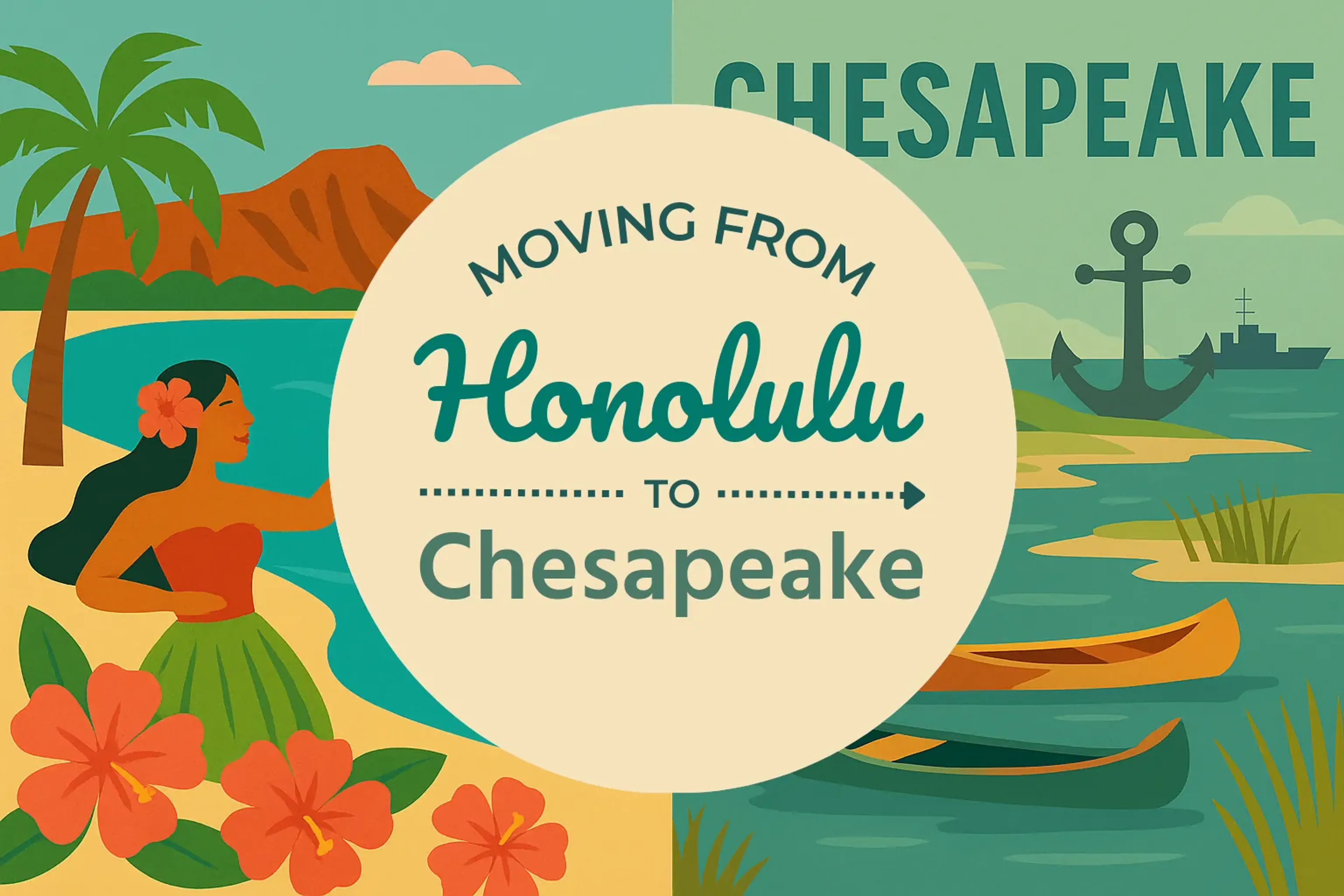 Side-by-side comparison of Honolulu to Chesapeake moving companies