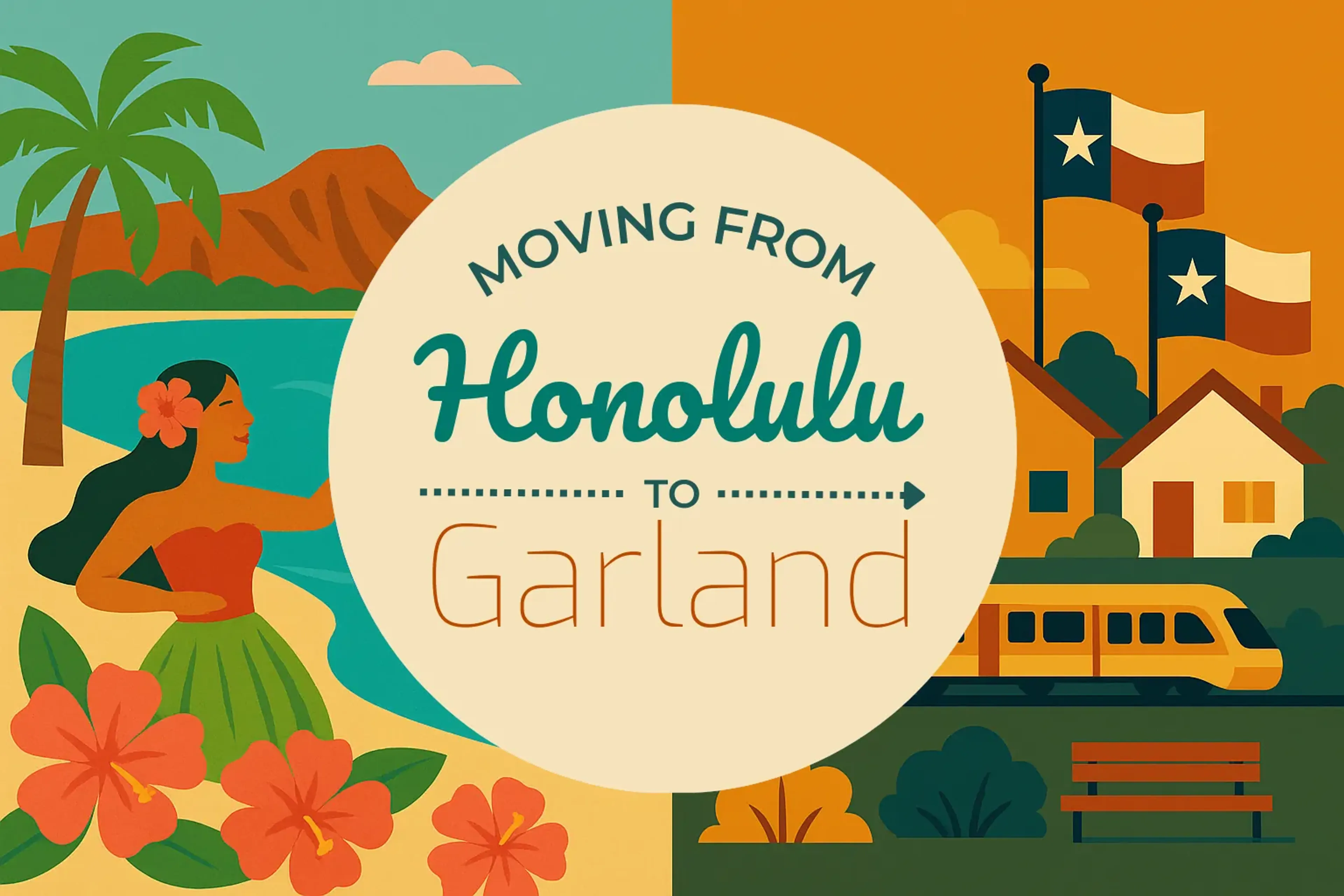 Side-by-side comparison of Honolulu to Garland moving companies