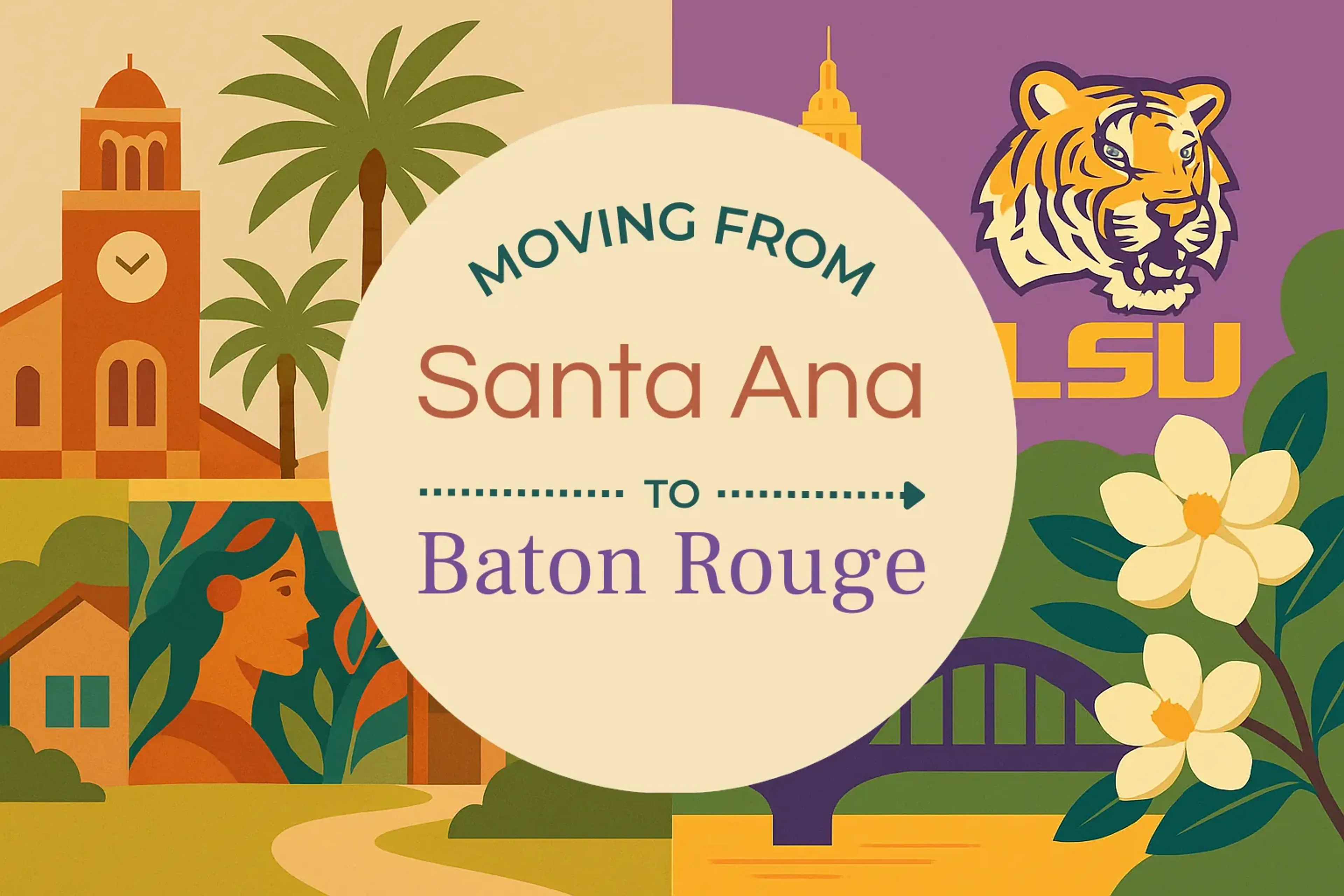 Side-by-side comparison of Santa Ana to Baton Rouge moving companies