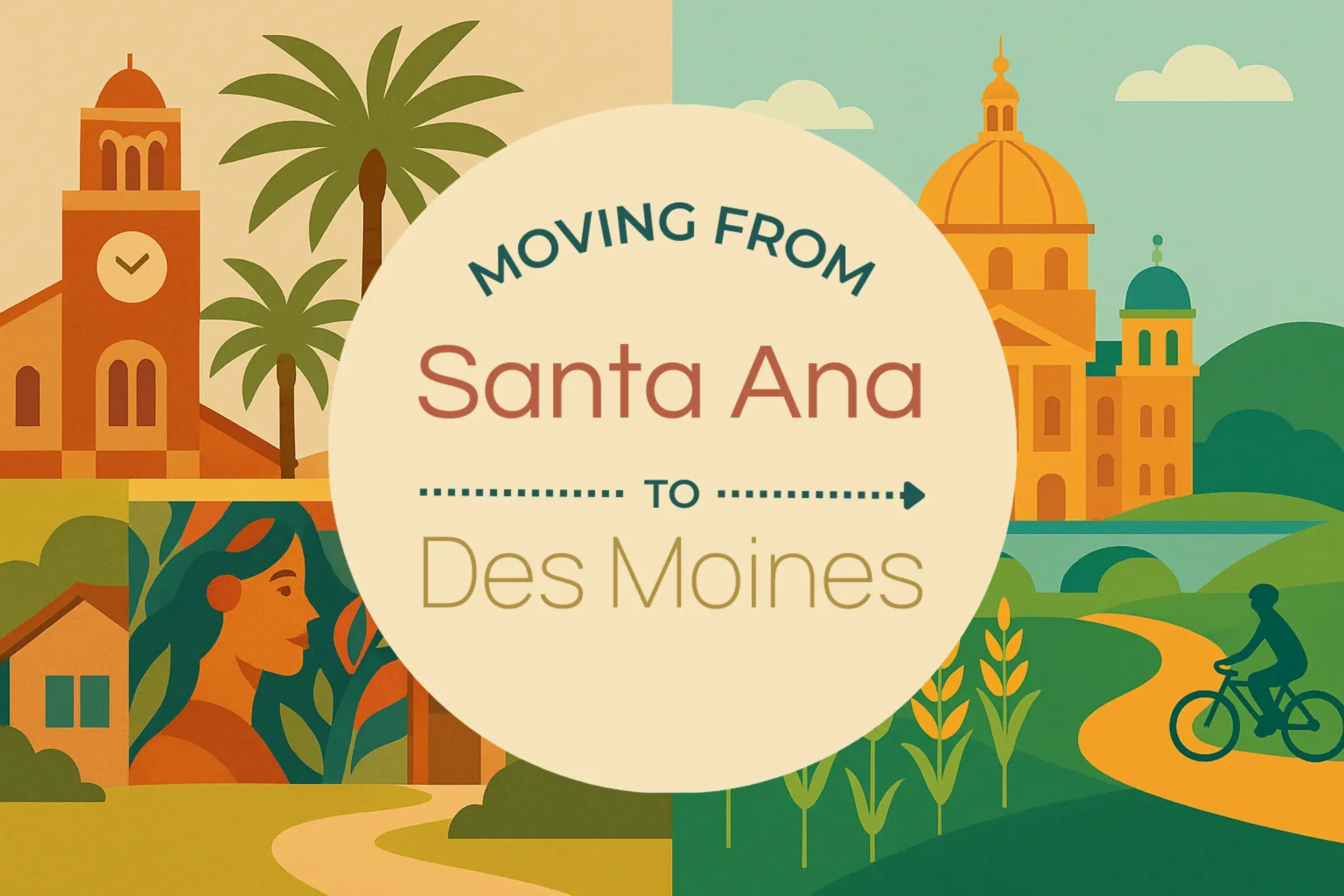 Side-by-side comparison of Santa Ana to Des Moines moving companies