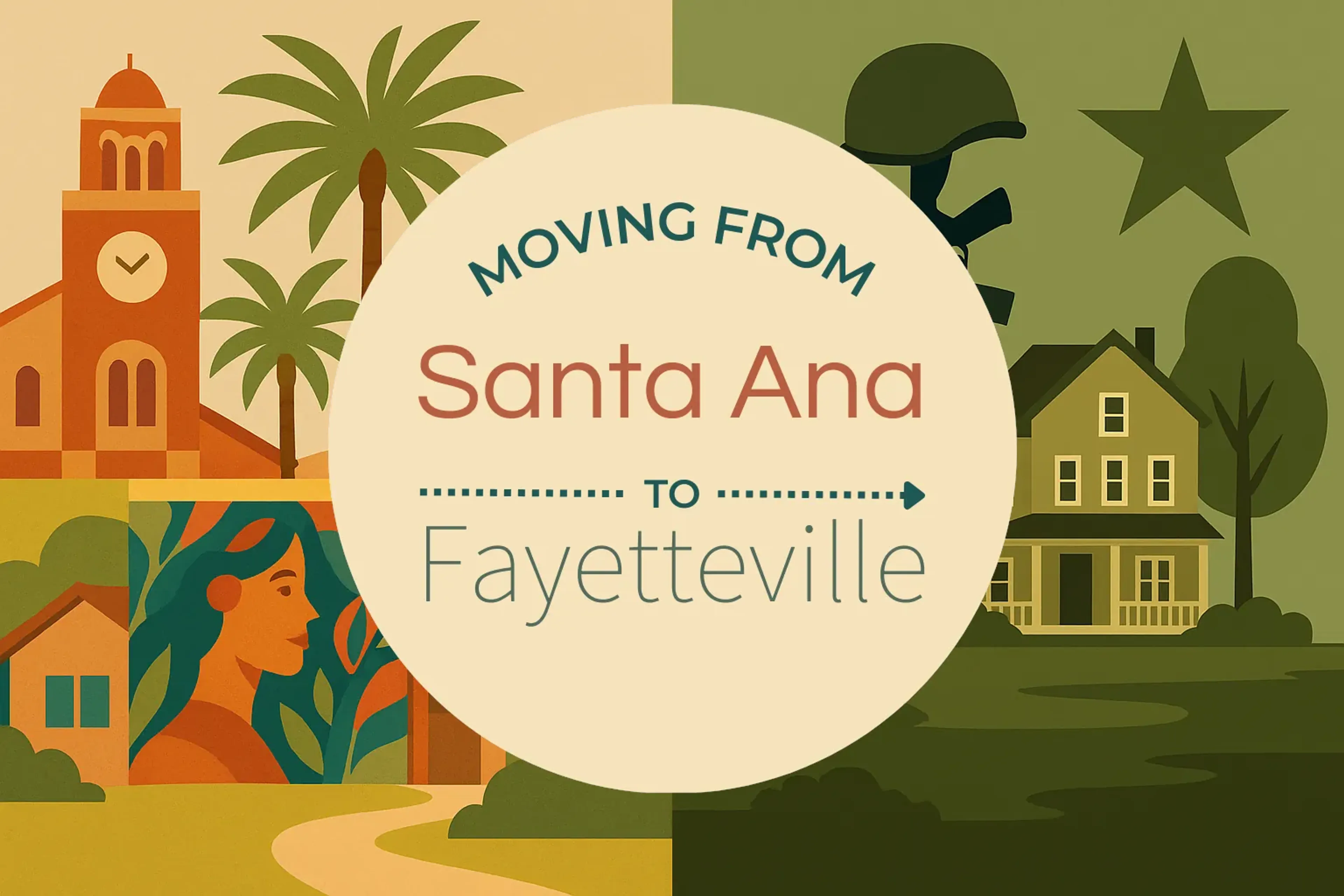 Side-by-side comparison of Santa Ana to Fayetteville moving companies