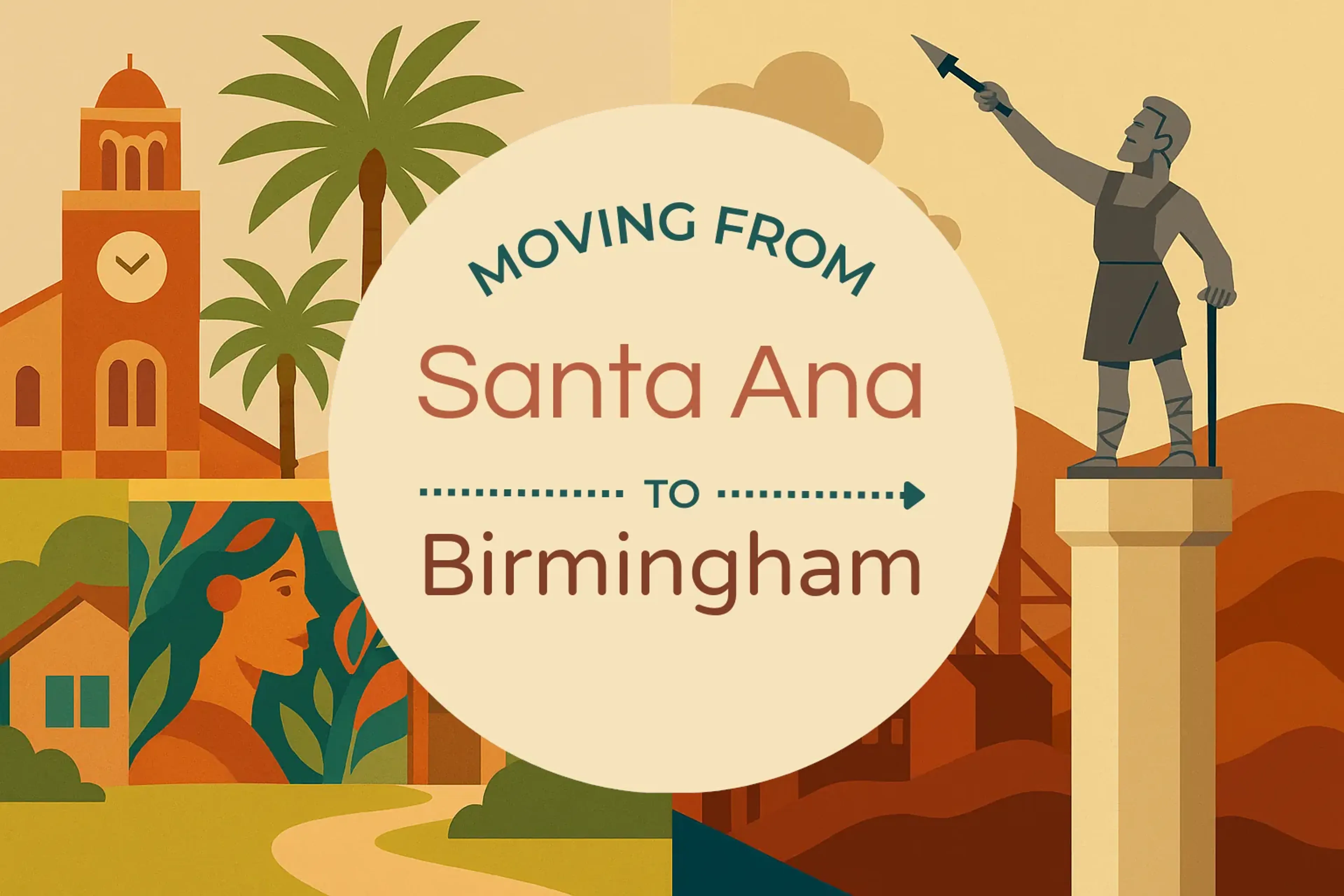 Side-by-side comparison of Santa Ana to Birmingham moving companies