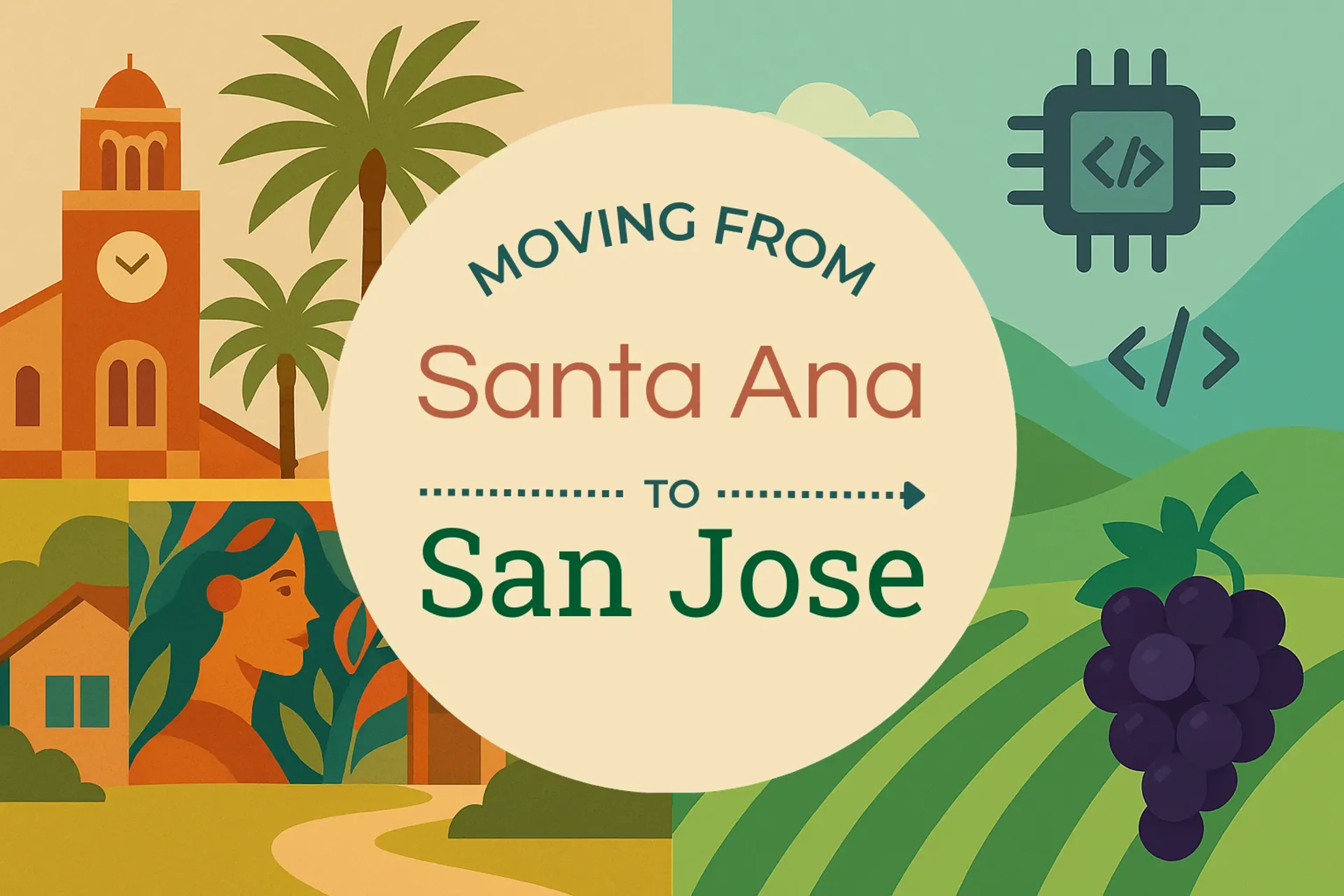 Side-by-side comparison of Santa Ana to San Jose moving companies