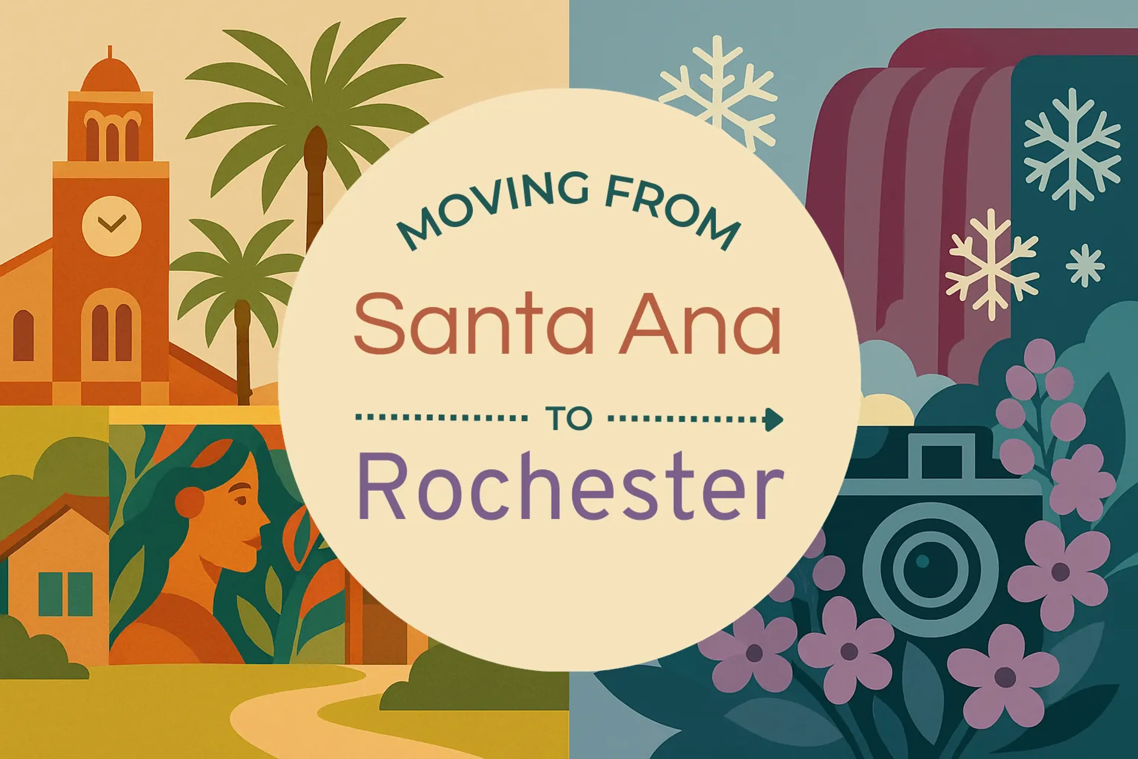 Side-by-side comparison of Santa Ana to Rochester moving companies
