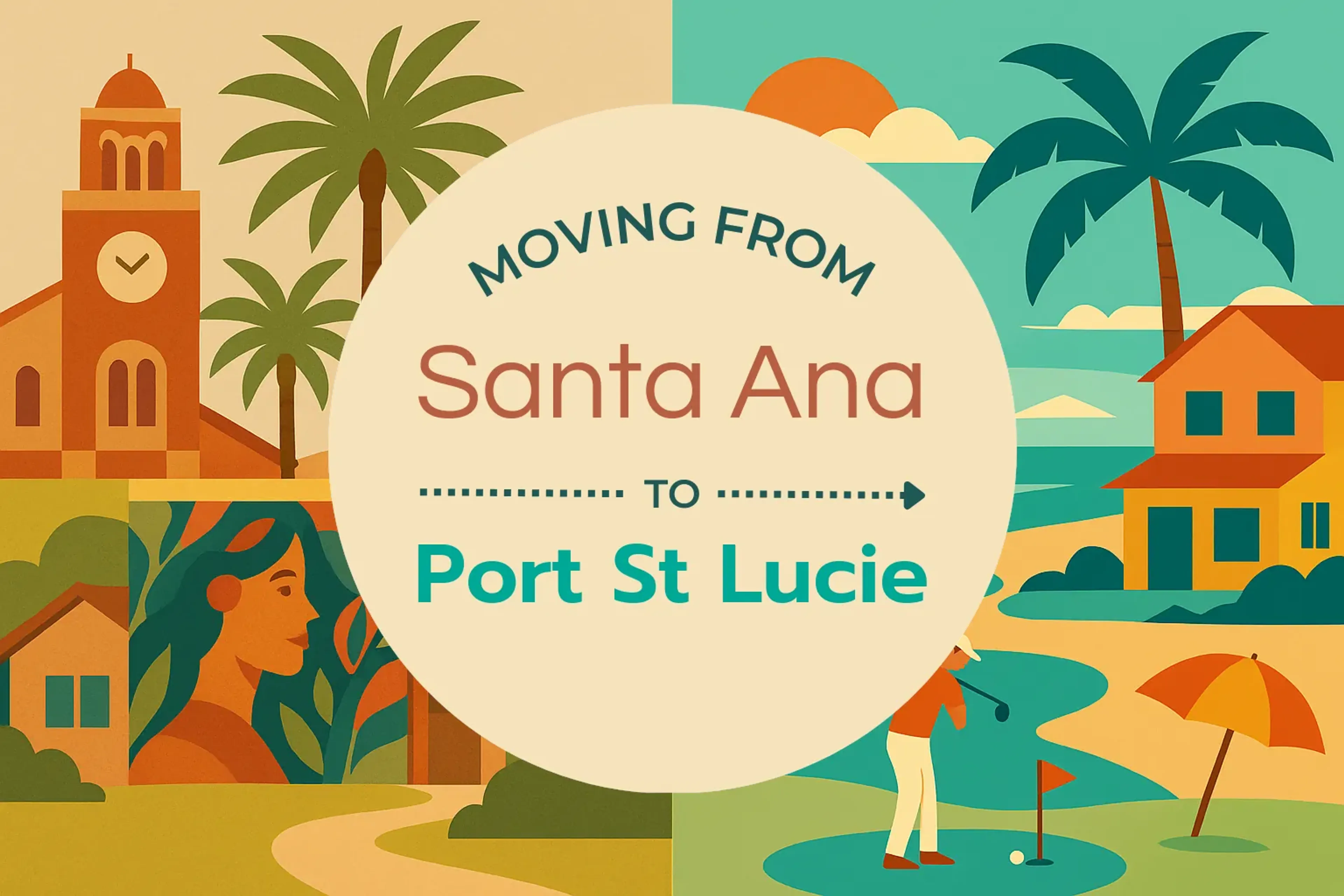 Side-by-side comparison of Santa Ana to Port St. Lucie moving companies