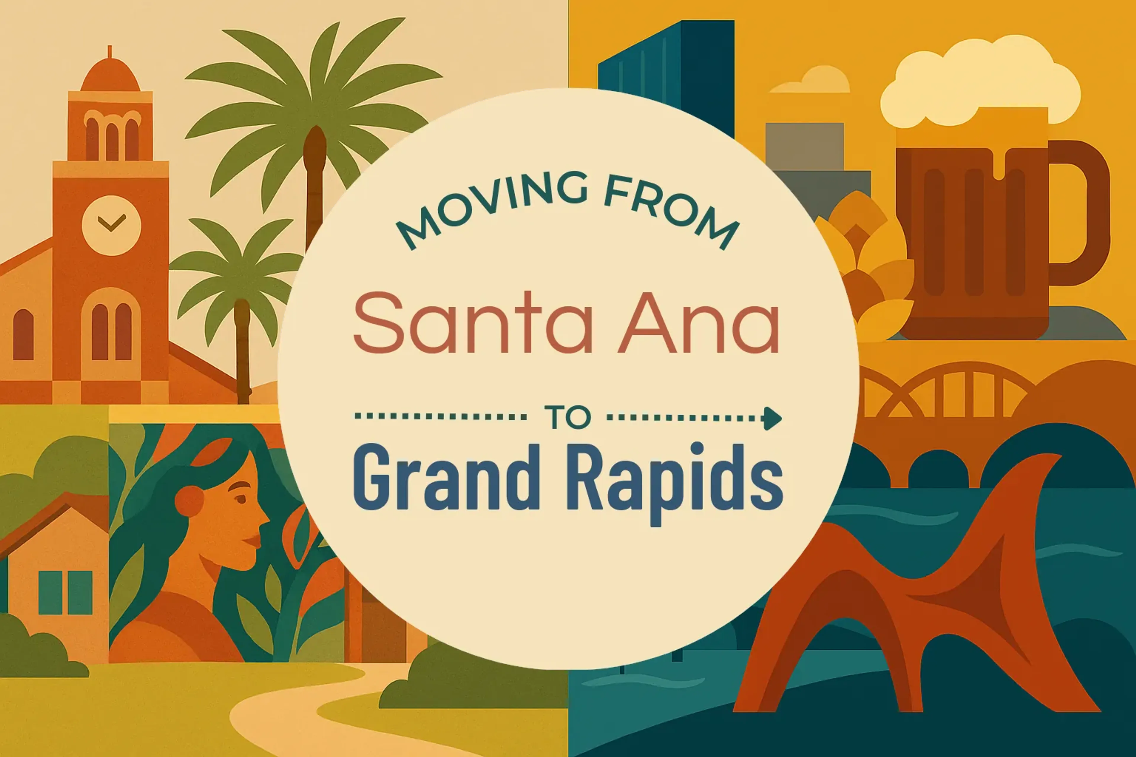 Side-by-side comparison of Santa Ana to Grand Rapids moving companies