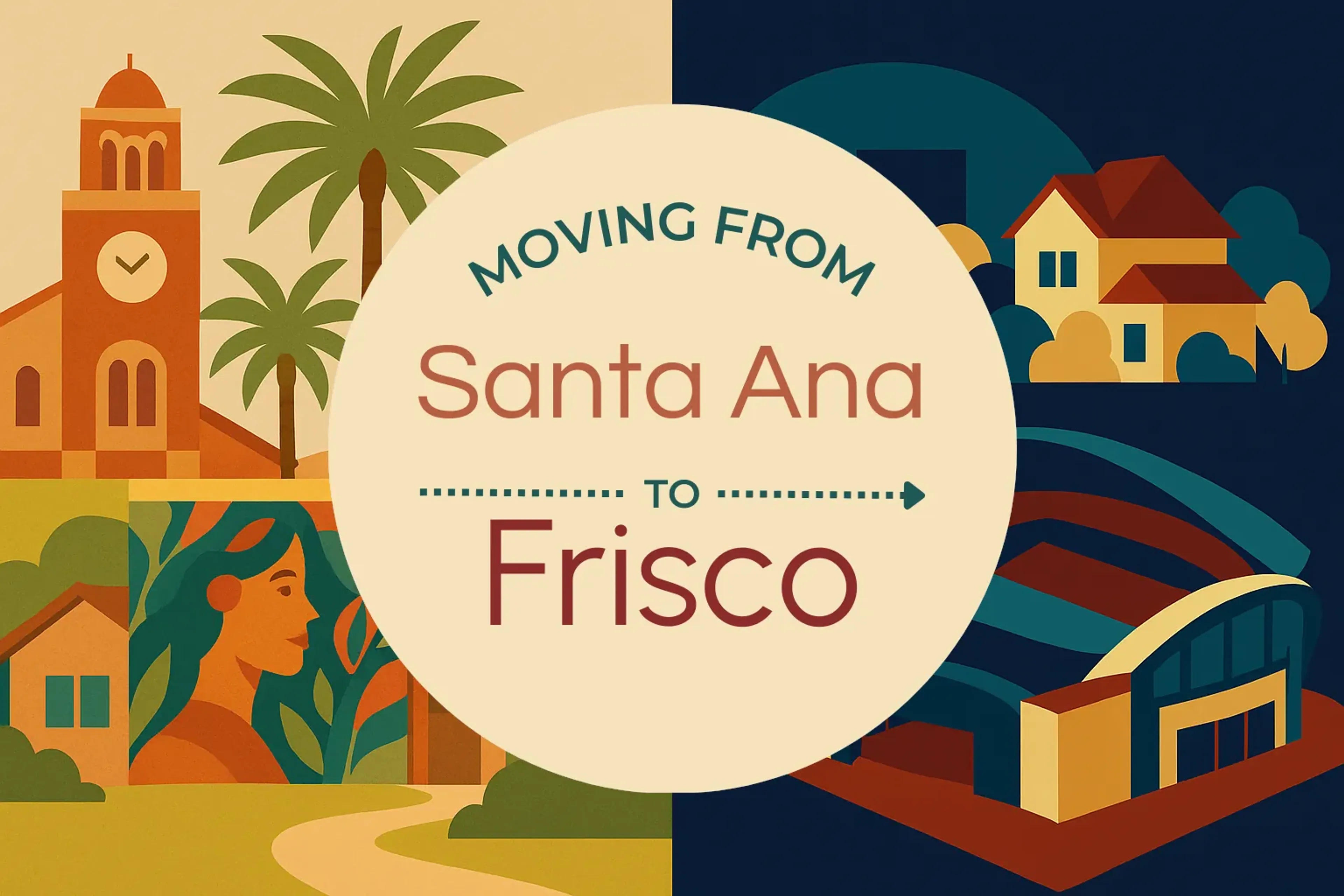 Side-by-side comparison of Santa Ana to Frisco moving companies