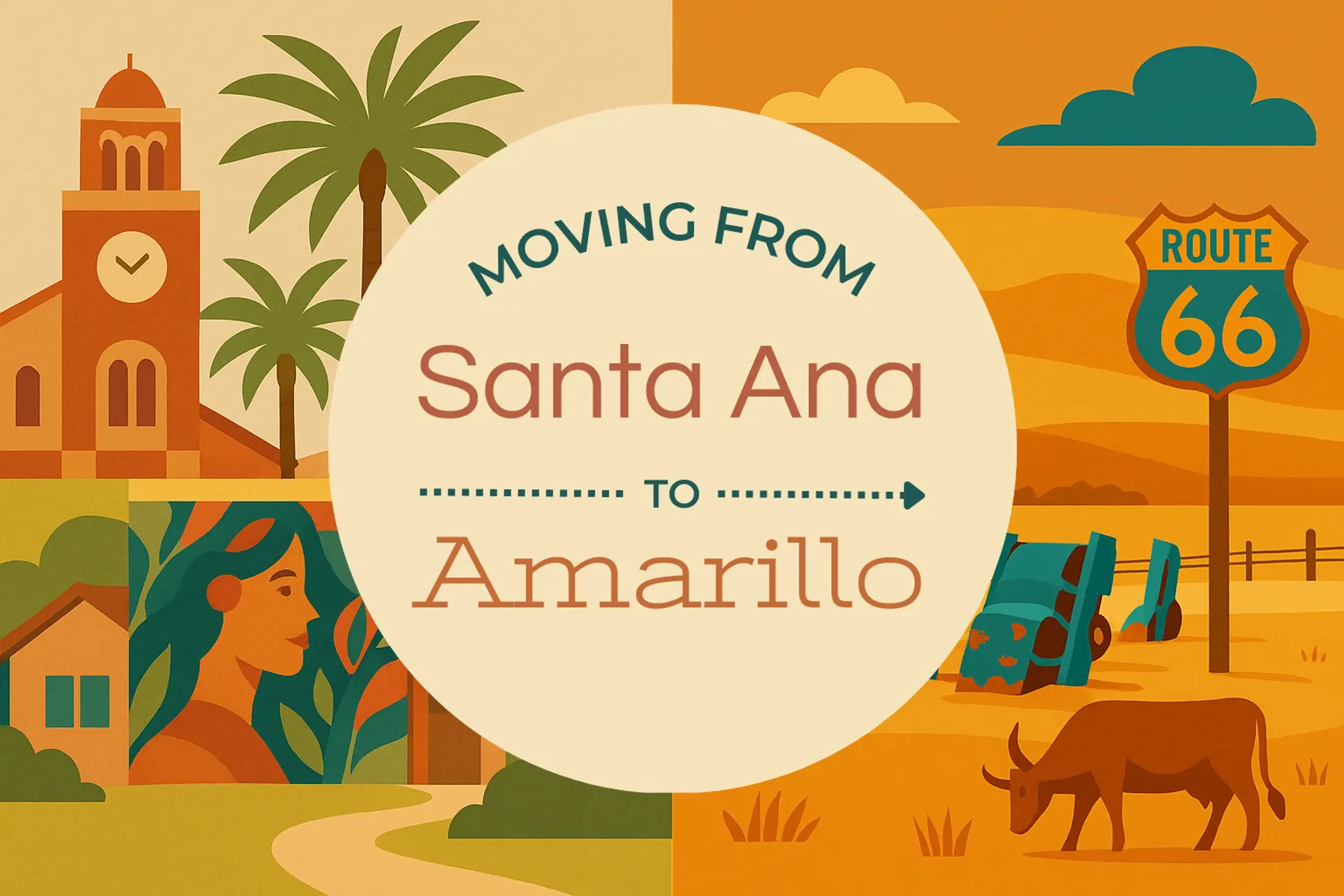 Side-by-side comparison of Santa Ana to Amarillo moving companies