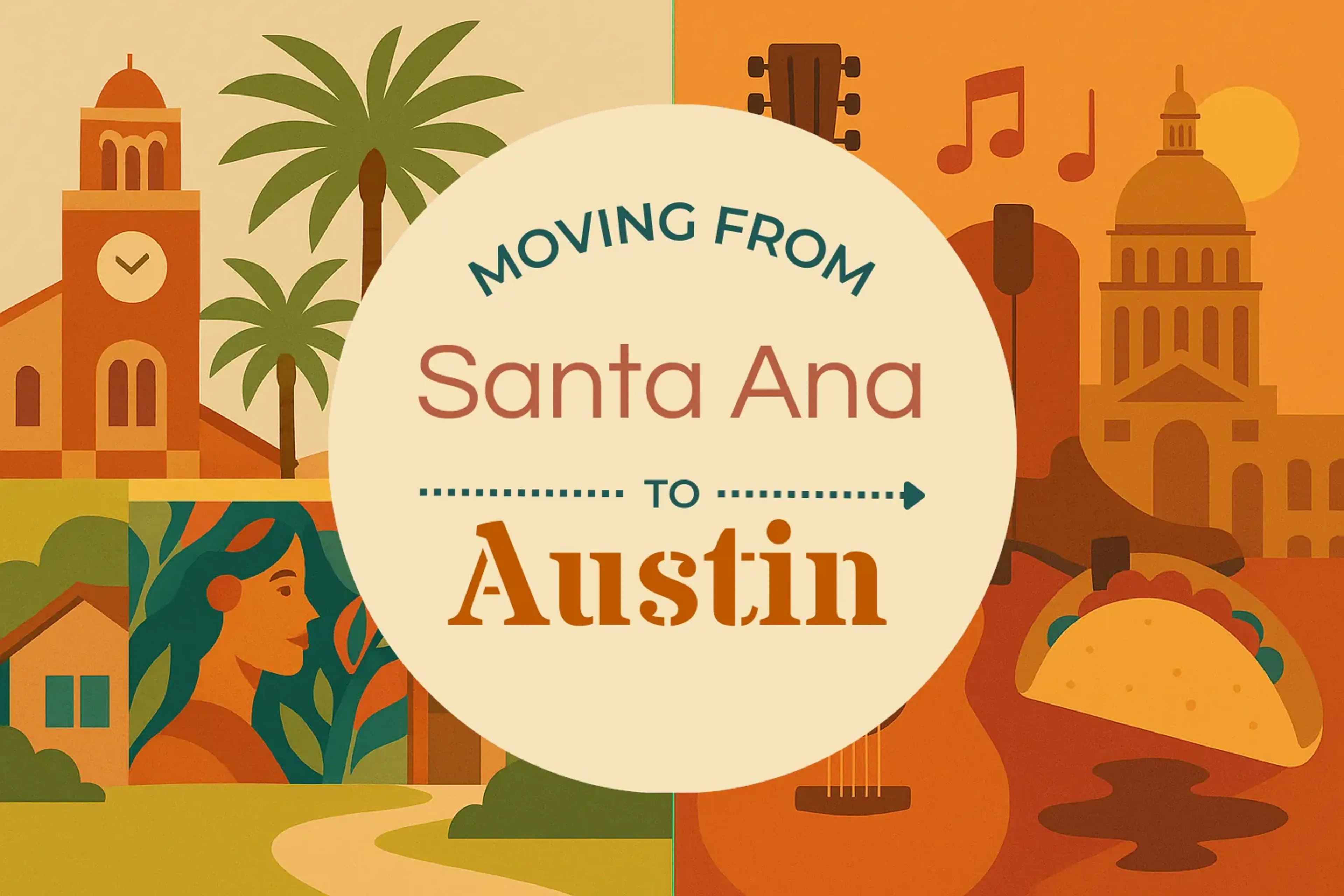 Side-by-side comparison of Santa Ana to Austin moving companies