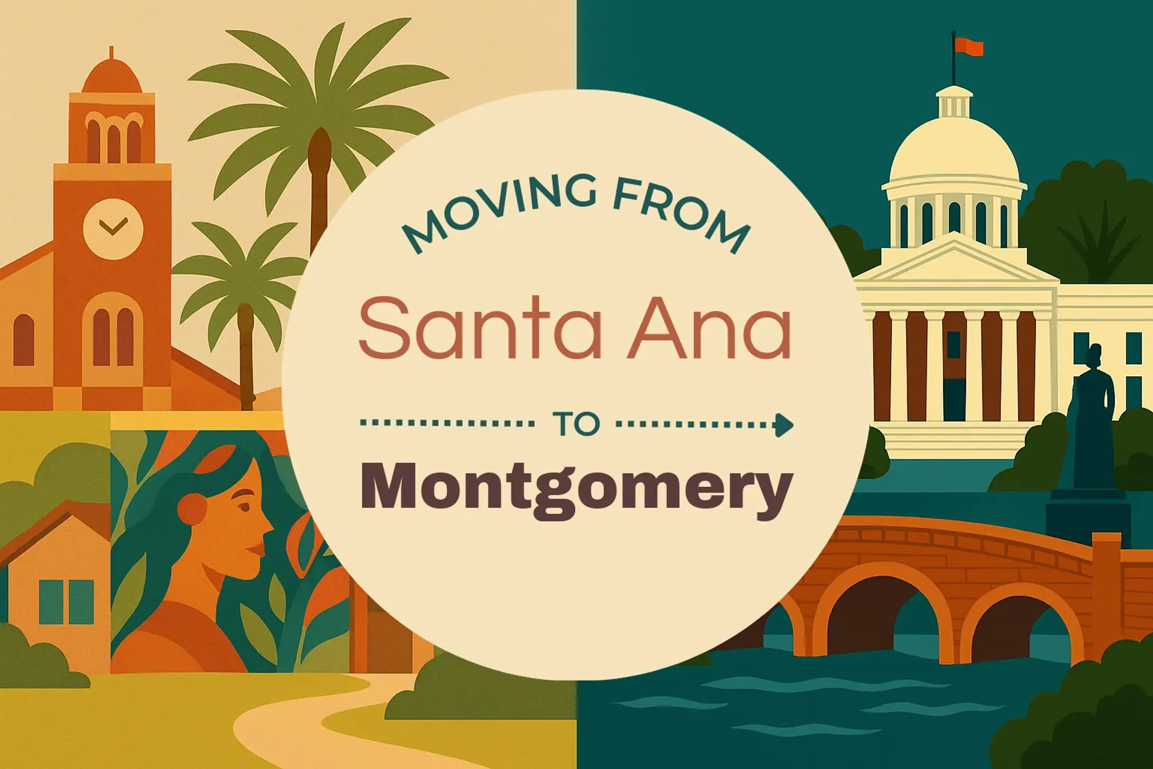 Side-by-side comparison of Santa Ana to Montgomery moving companies
