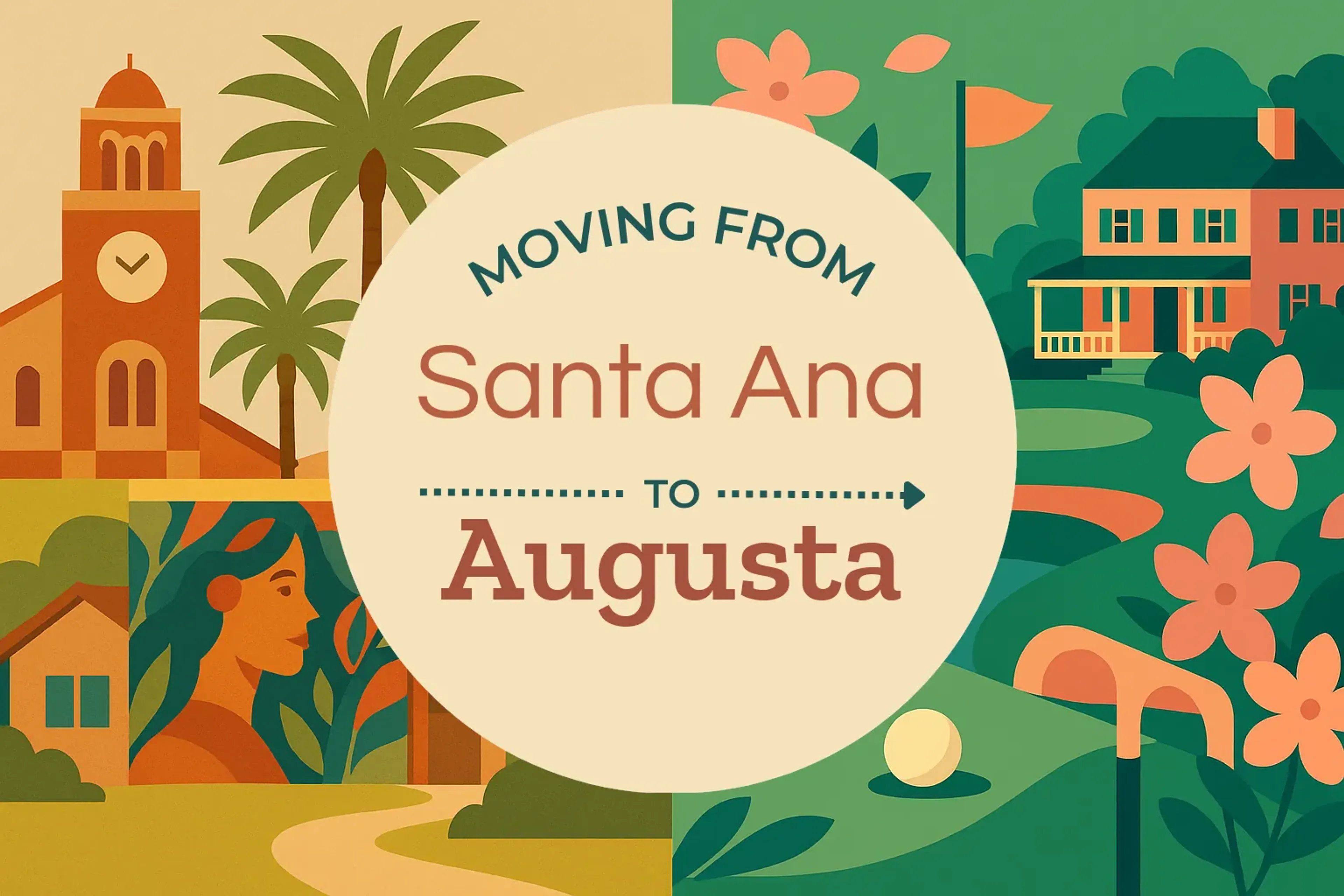 Side-by-side comparison of Santa Ana to Augusta moving companies