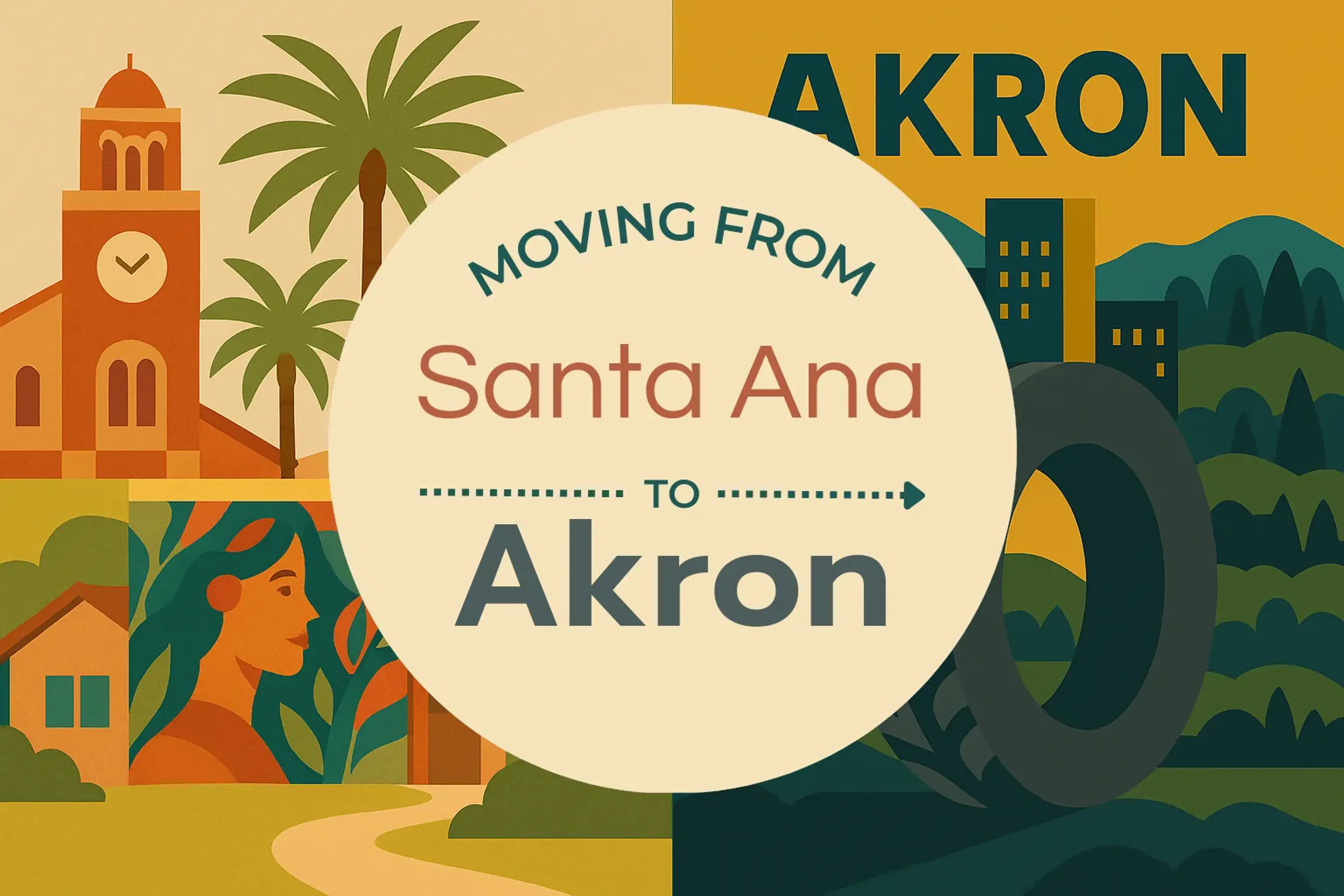 Side-by-side comparison of Santa Ana to Akron moving companies