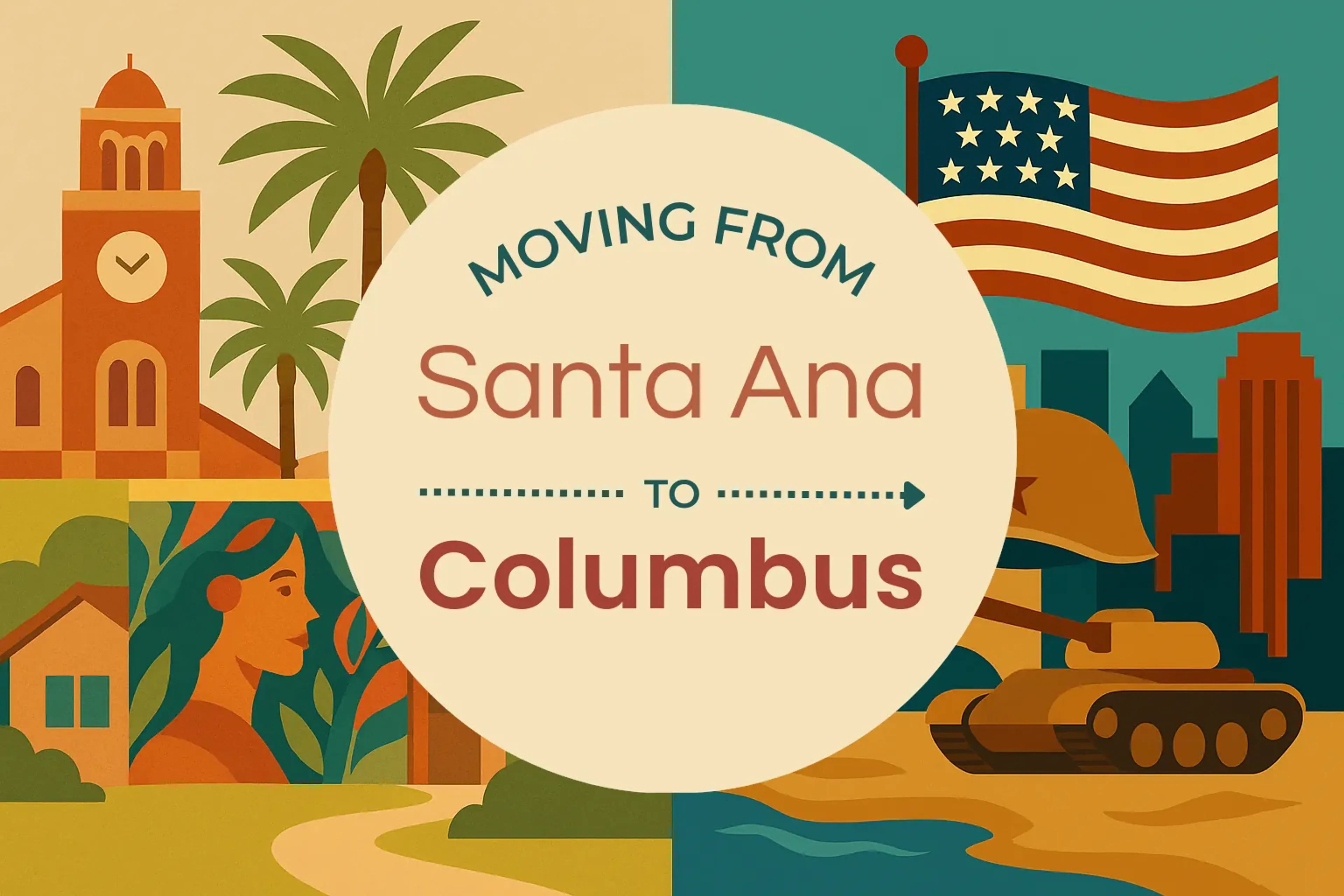 Side-by-side comparison of Santa Ana to Columbus moving companies