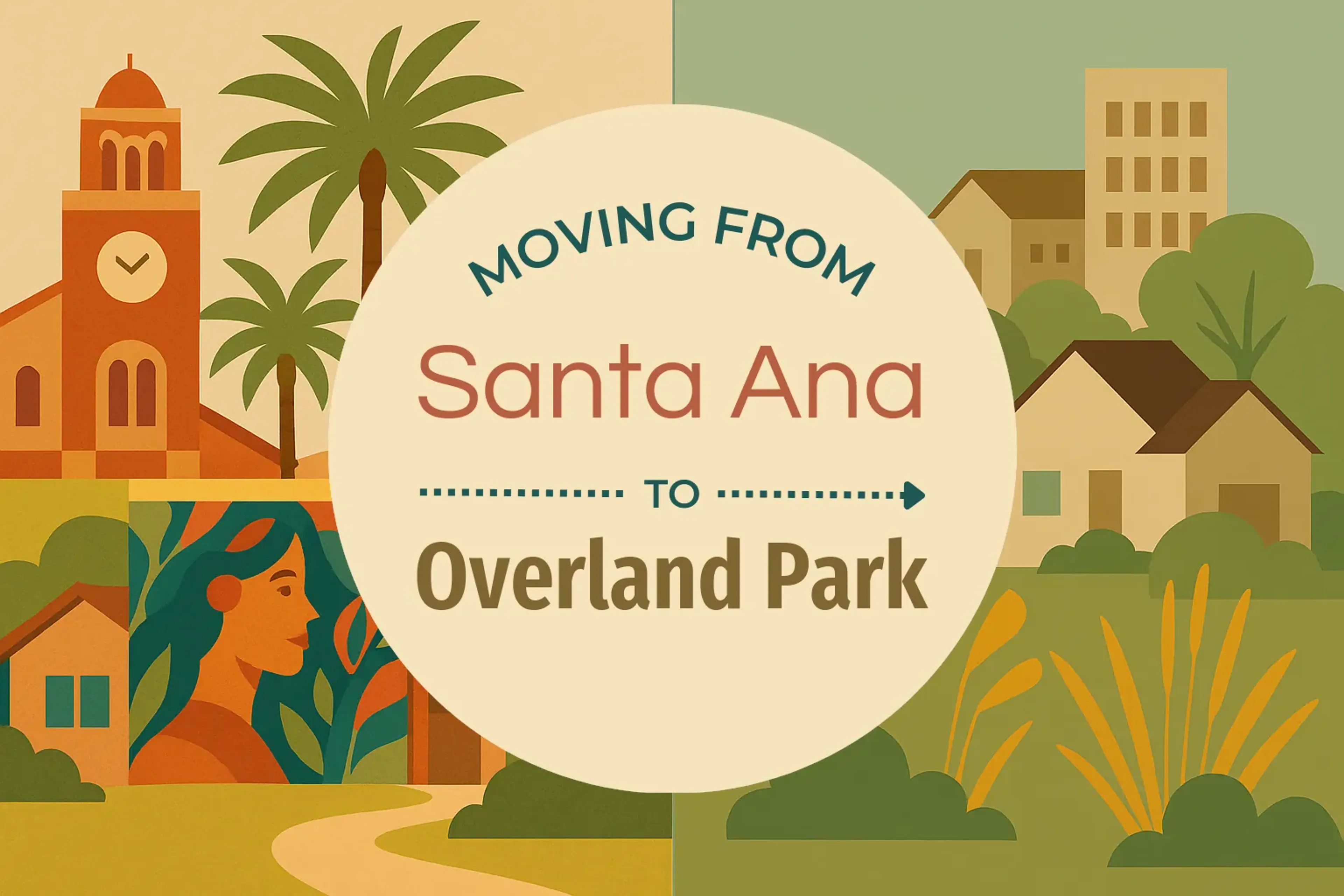 Side-by-side comparison of Santa Ana to Overland Park moving companies