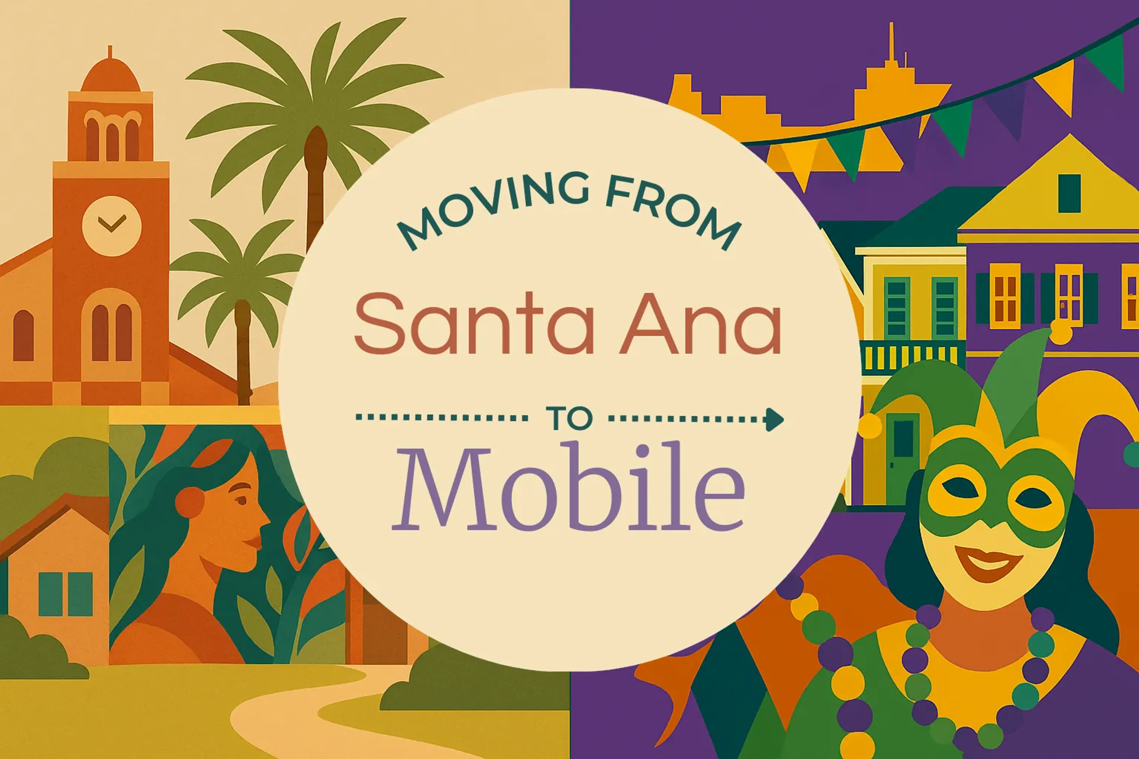 Side-by-side comparison of Santa Ana to Mobile moving companies
