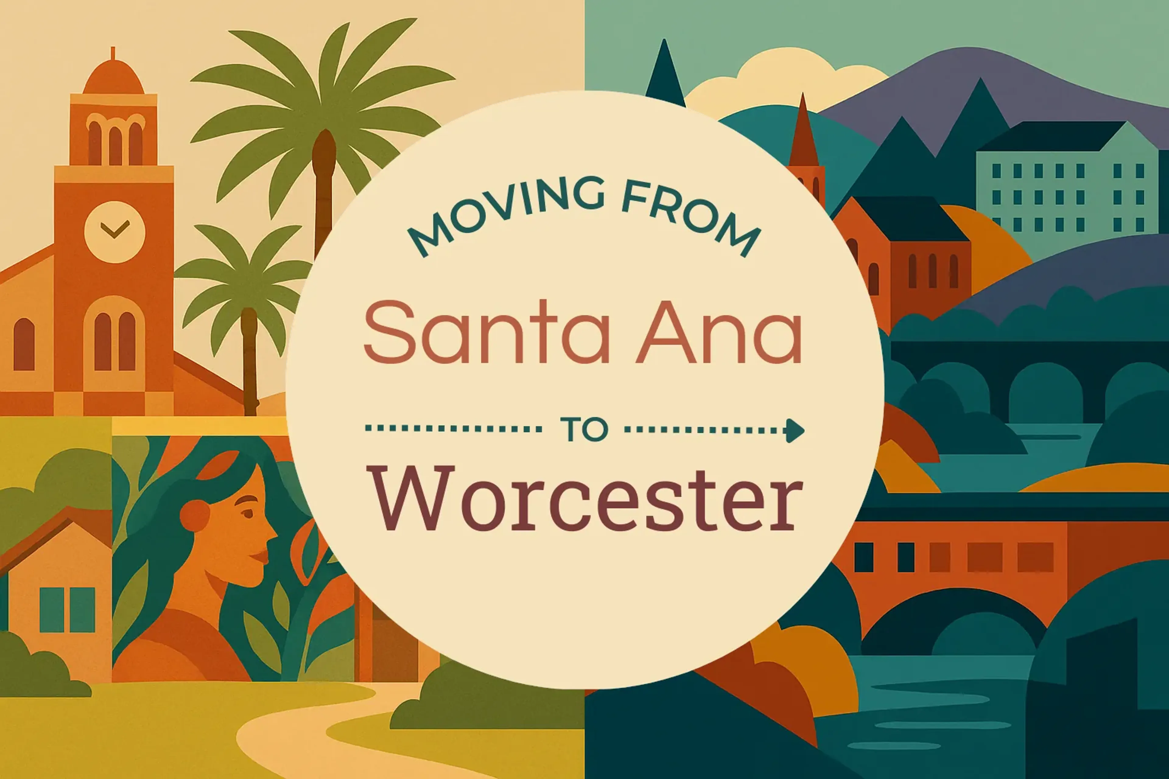 Side-by-side comparison of Santa Ana to Worcester moving companies