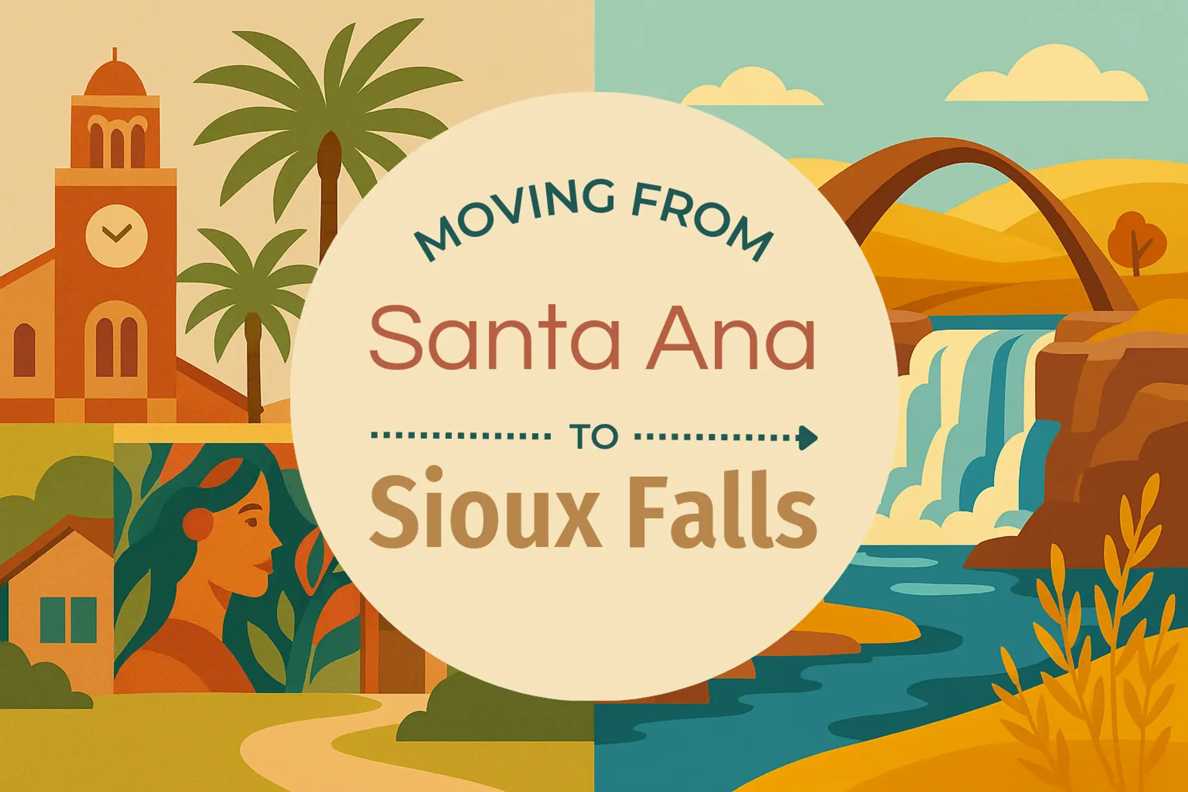 Side-by-side comparison of Santa Ana to Sioux Falls moving companies