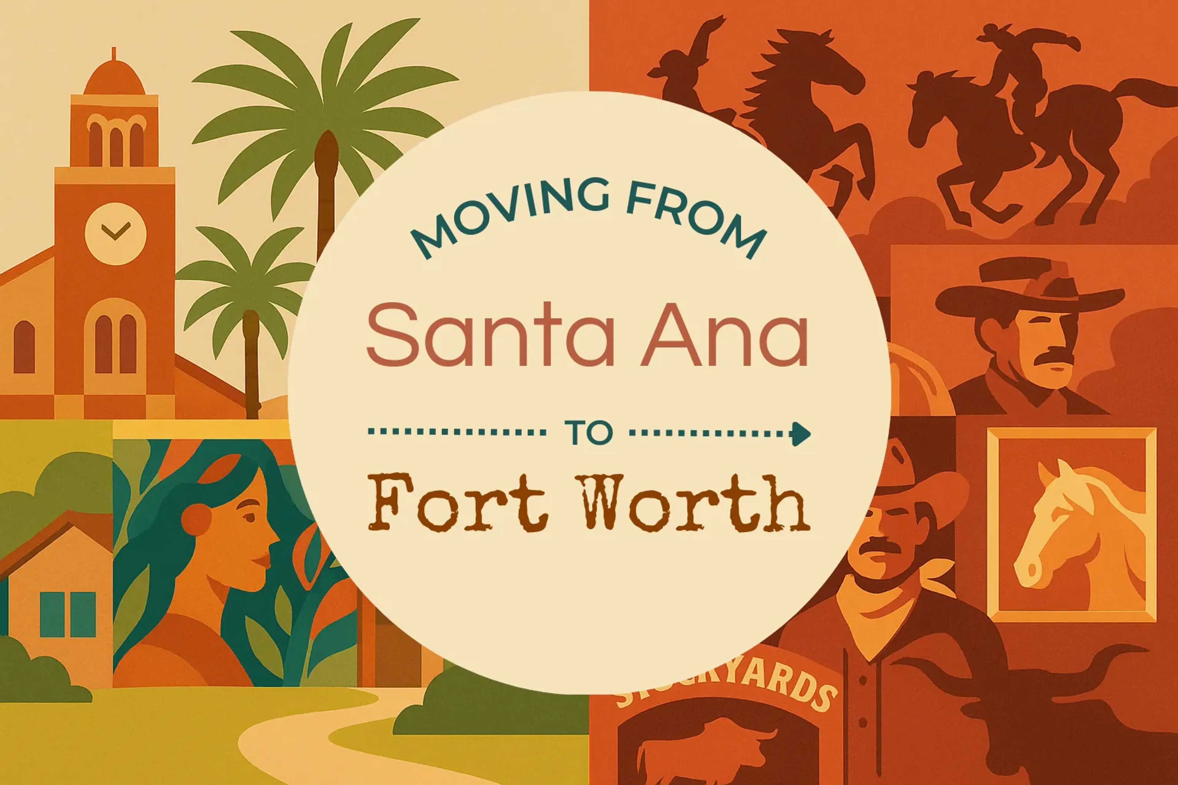 Side-by-side comparison of Santa Ana to Fort Worth moving companies