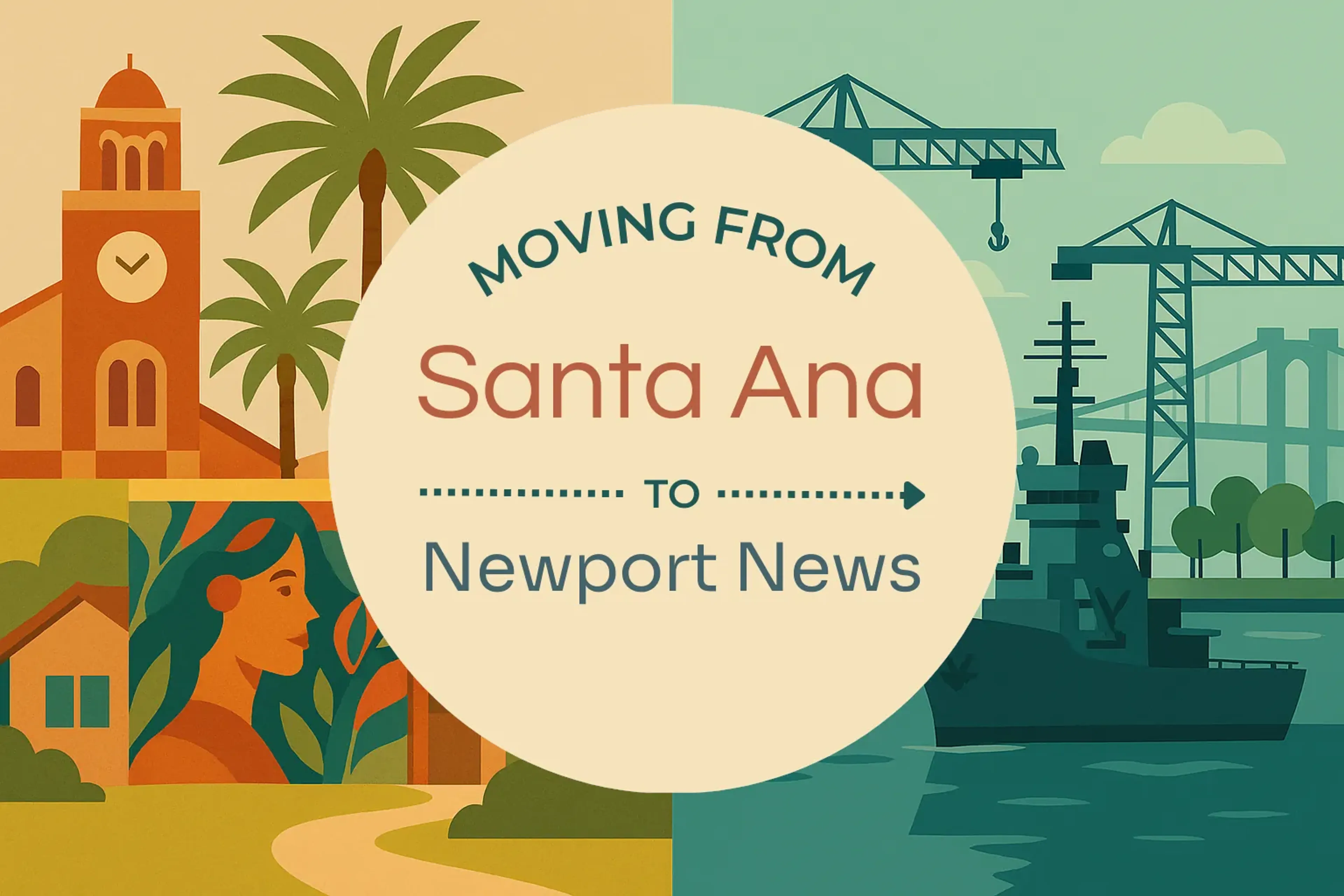 Side-by-side comparison of Santa Ana to Newport News moving companies