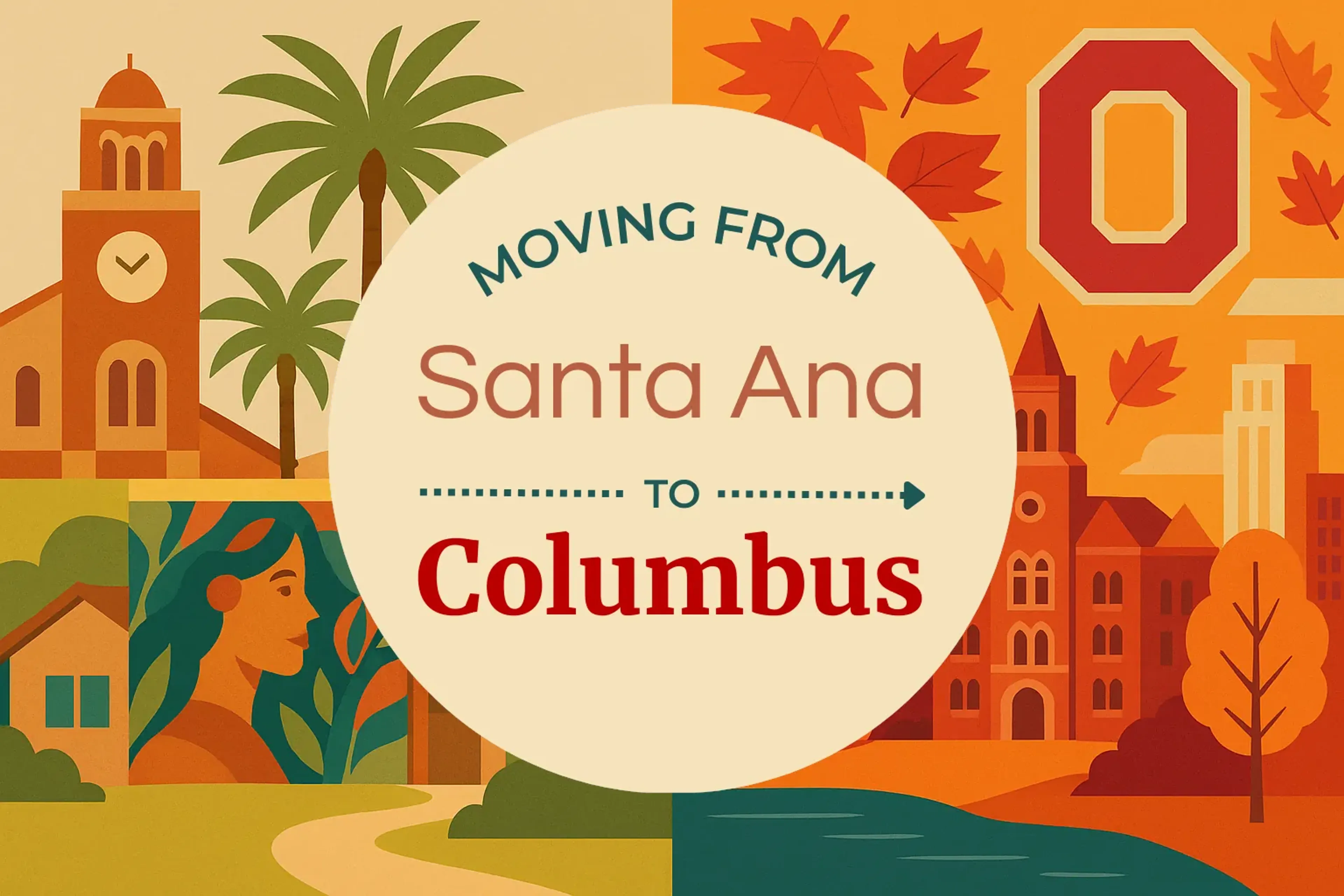 Side-by-side comparison of Santa Ana to Columbus moving companies