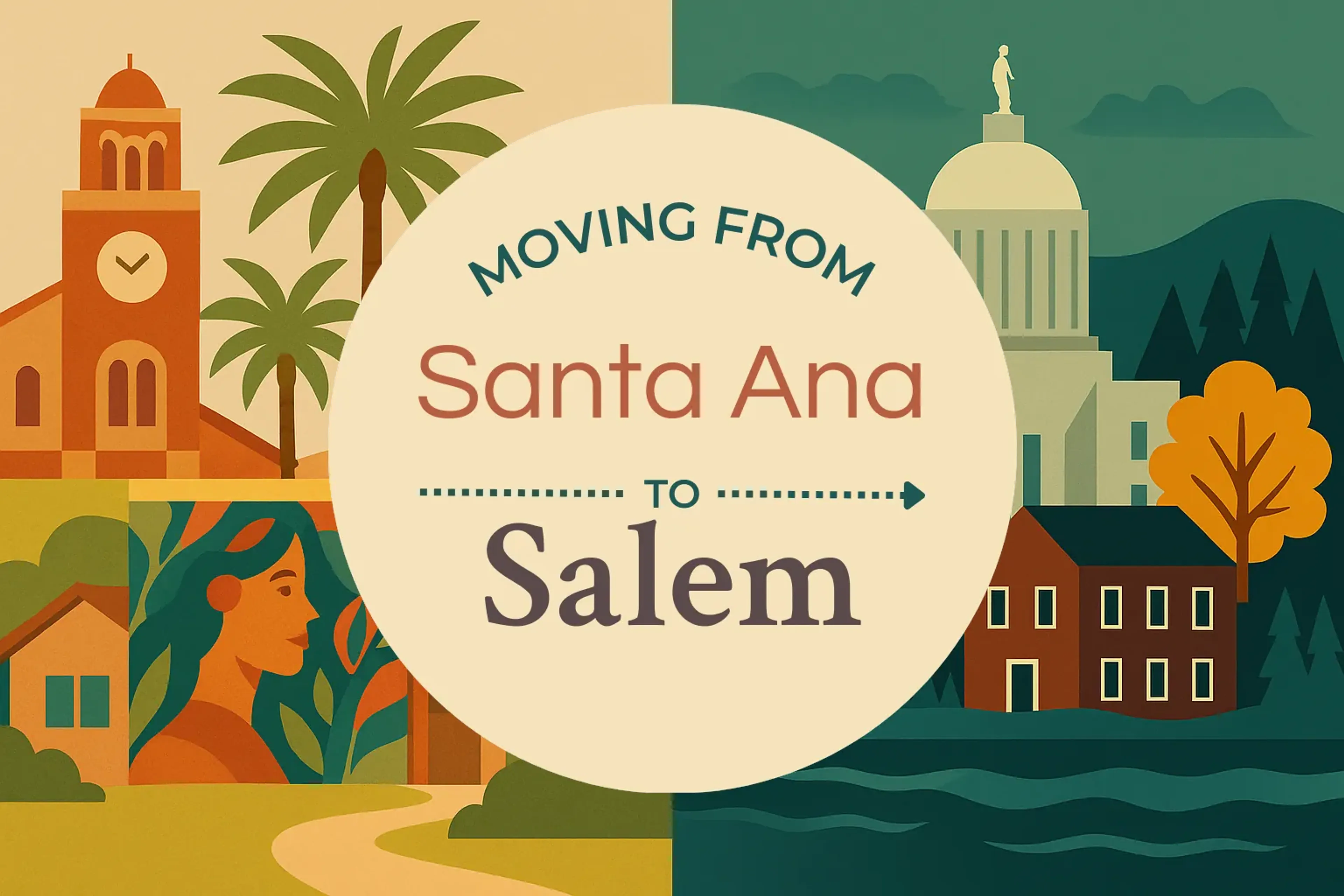 Side-by-side comparison of Santa Ana to Salem moving companies